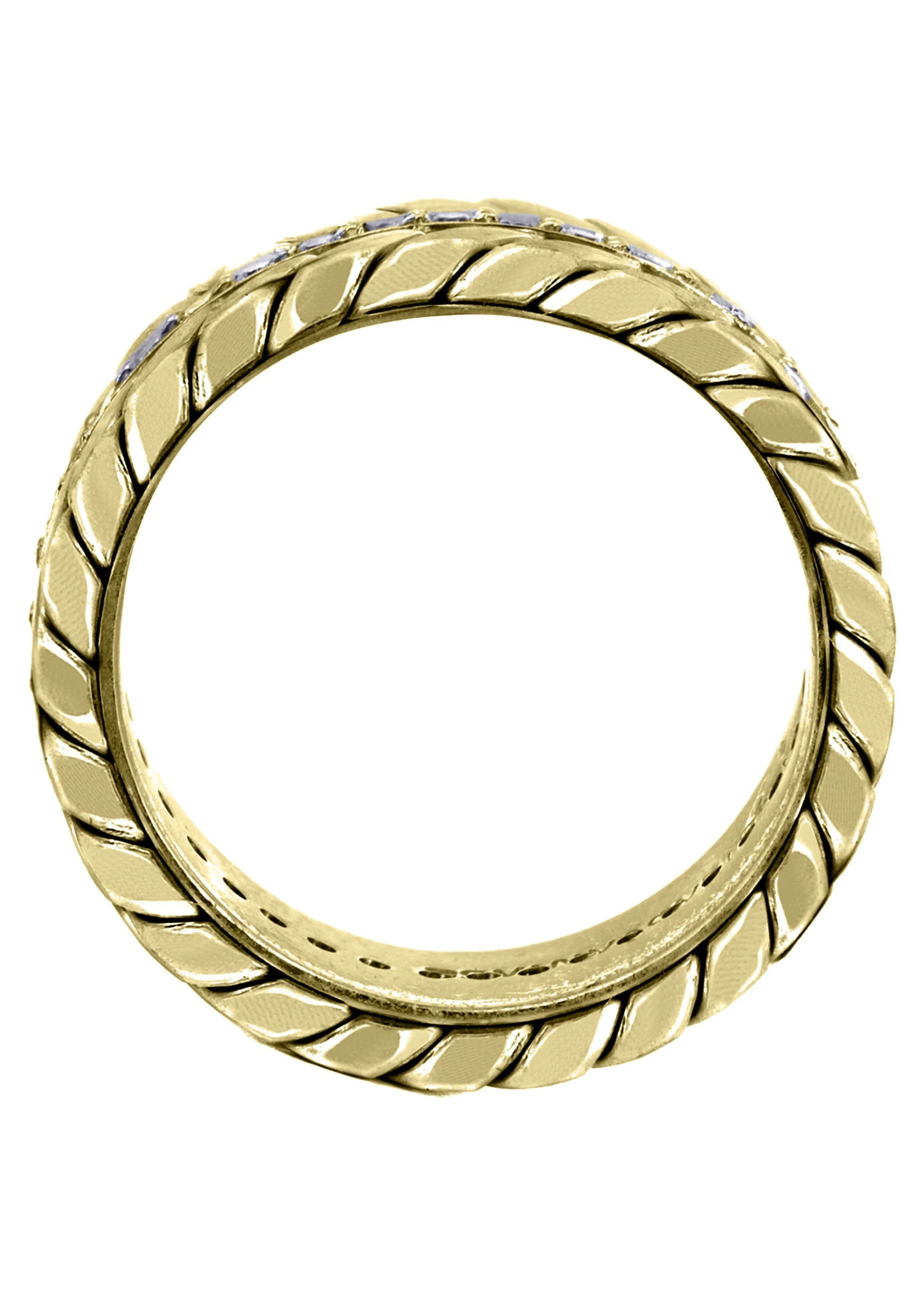 Yellow Gold Diamond Mens Wedding Band | 0.6 Carats | High Polish Finish (Drake) - Image 2