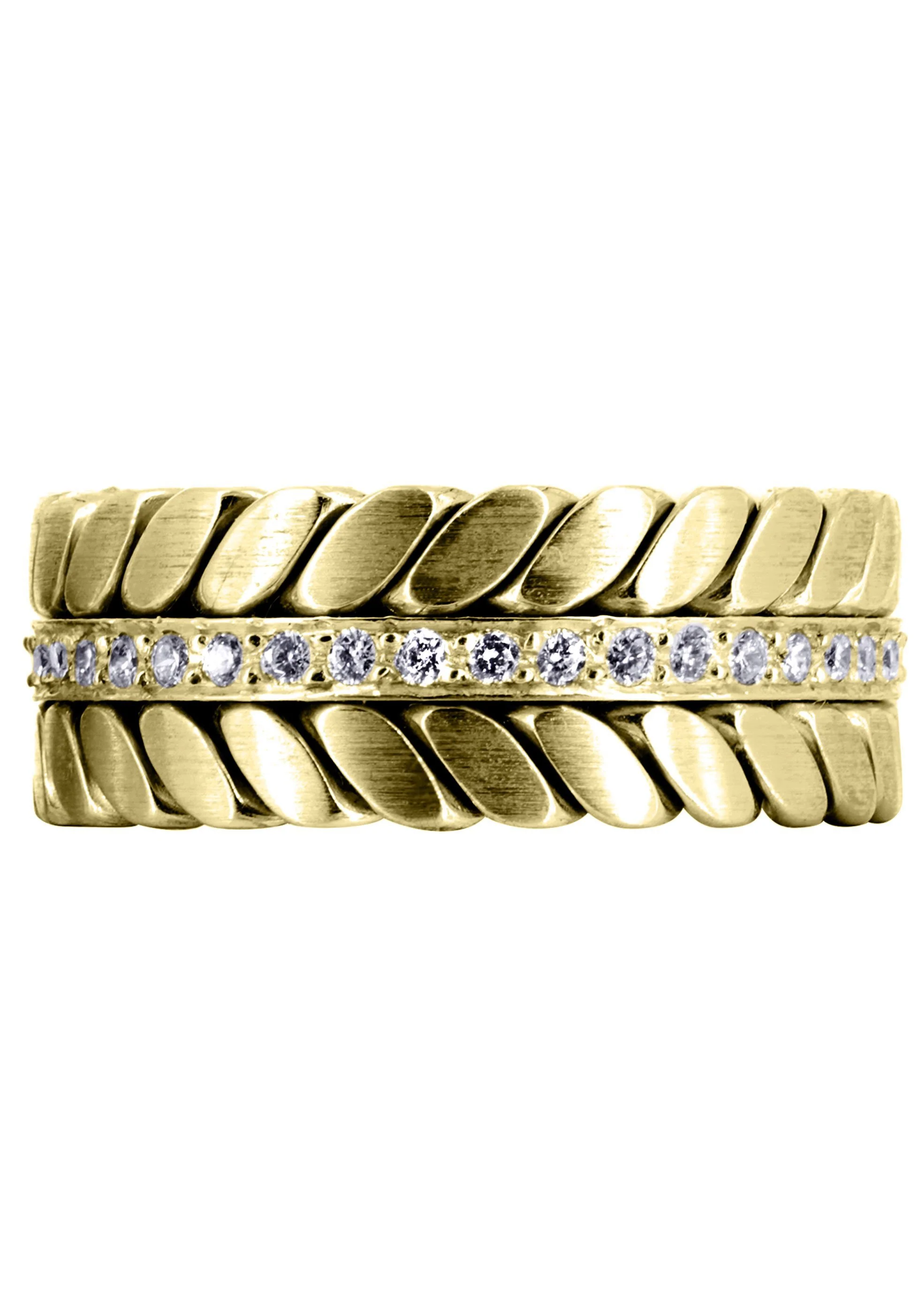 Yellow Gold Diamond Mens Wedding Band | 0.6 Carats | High Polish Finish (Drake) - Image 3
