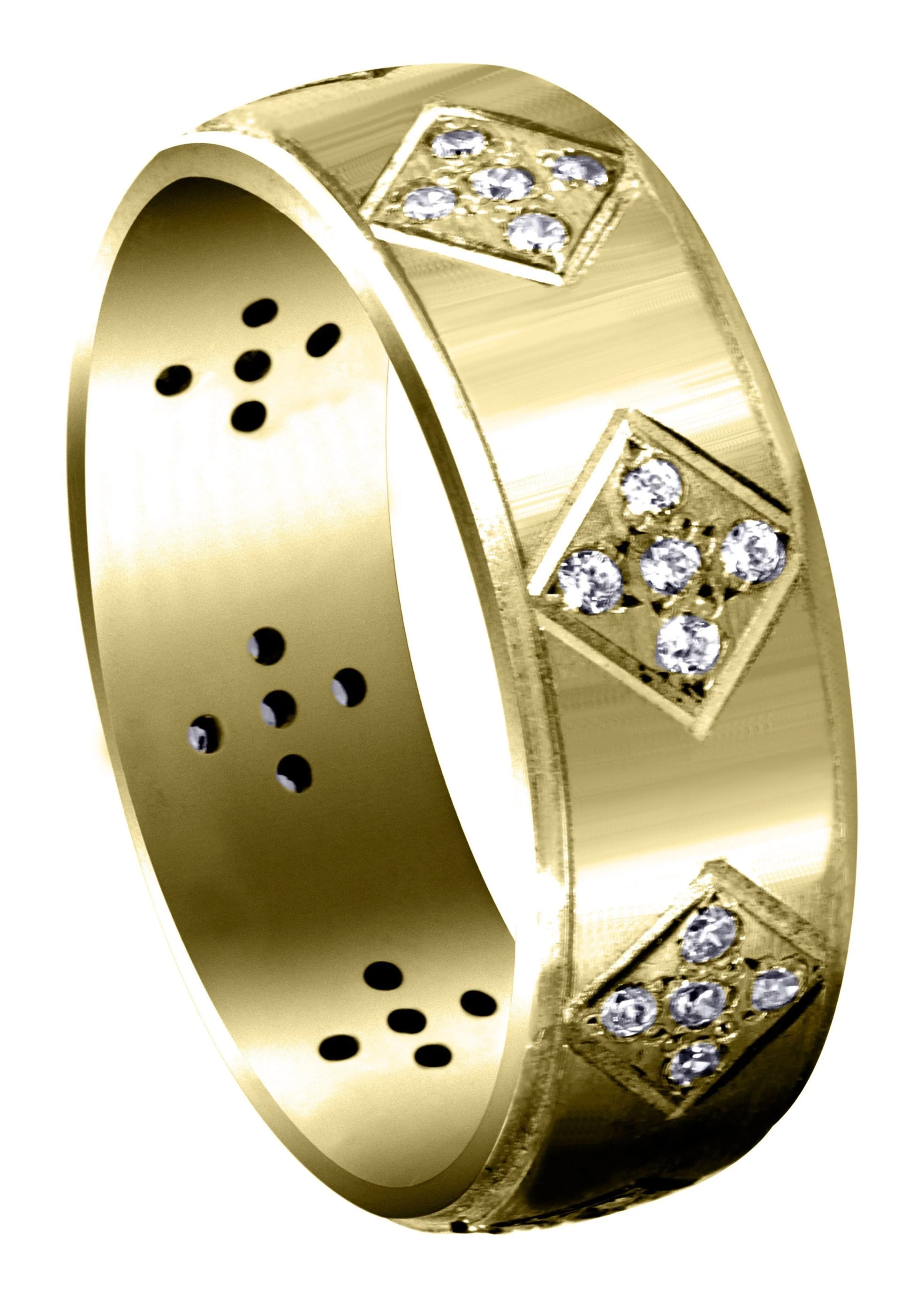 Yellow Gold Diamond Mens Wedding Band | 0.6 Carats | Satin Finish (Shawn)
