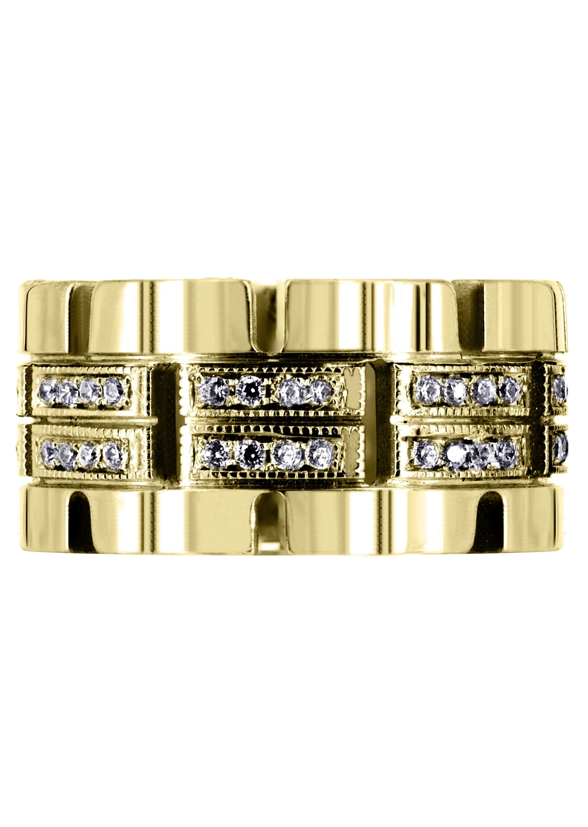 Yellow Gold Diamond Mens Wedding Band | 0.64 Carats | High Polish Finish (Ruben) - Image 2