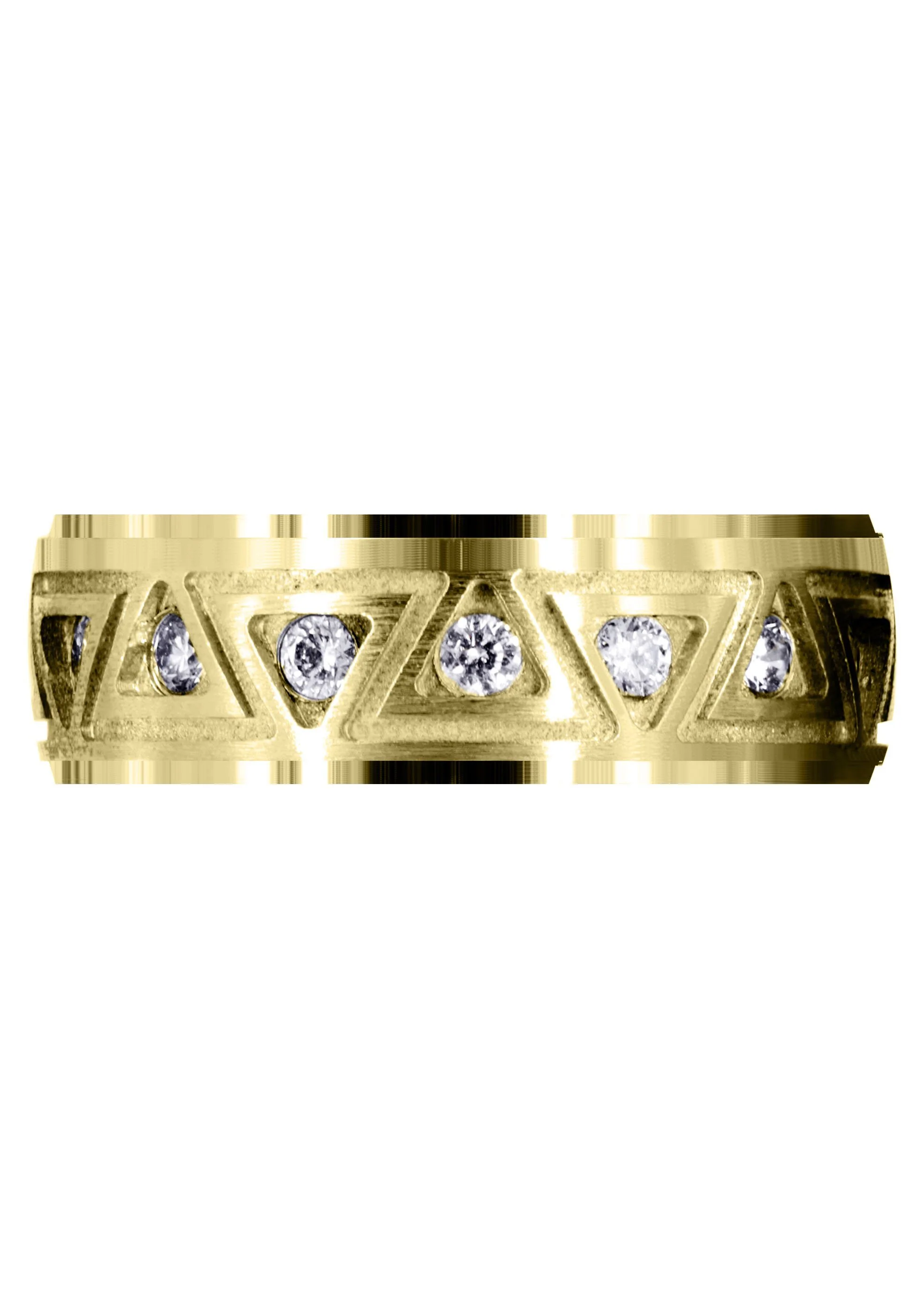 Yellow Gold Diamond Mens Wedding Band | 0.64 Carats | Satin / High Polish Finish (Killian) - Image 2