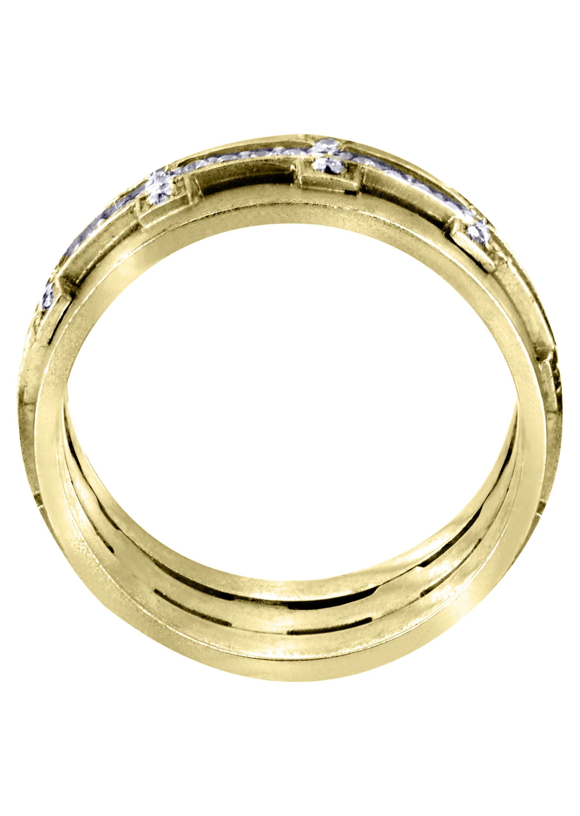 Yellow Gold Diamond Mens Wedding Band | 0.7 Carats (Milan) - Image 3