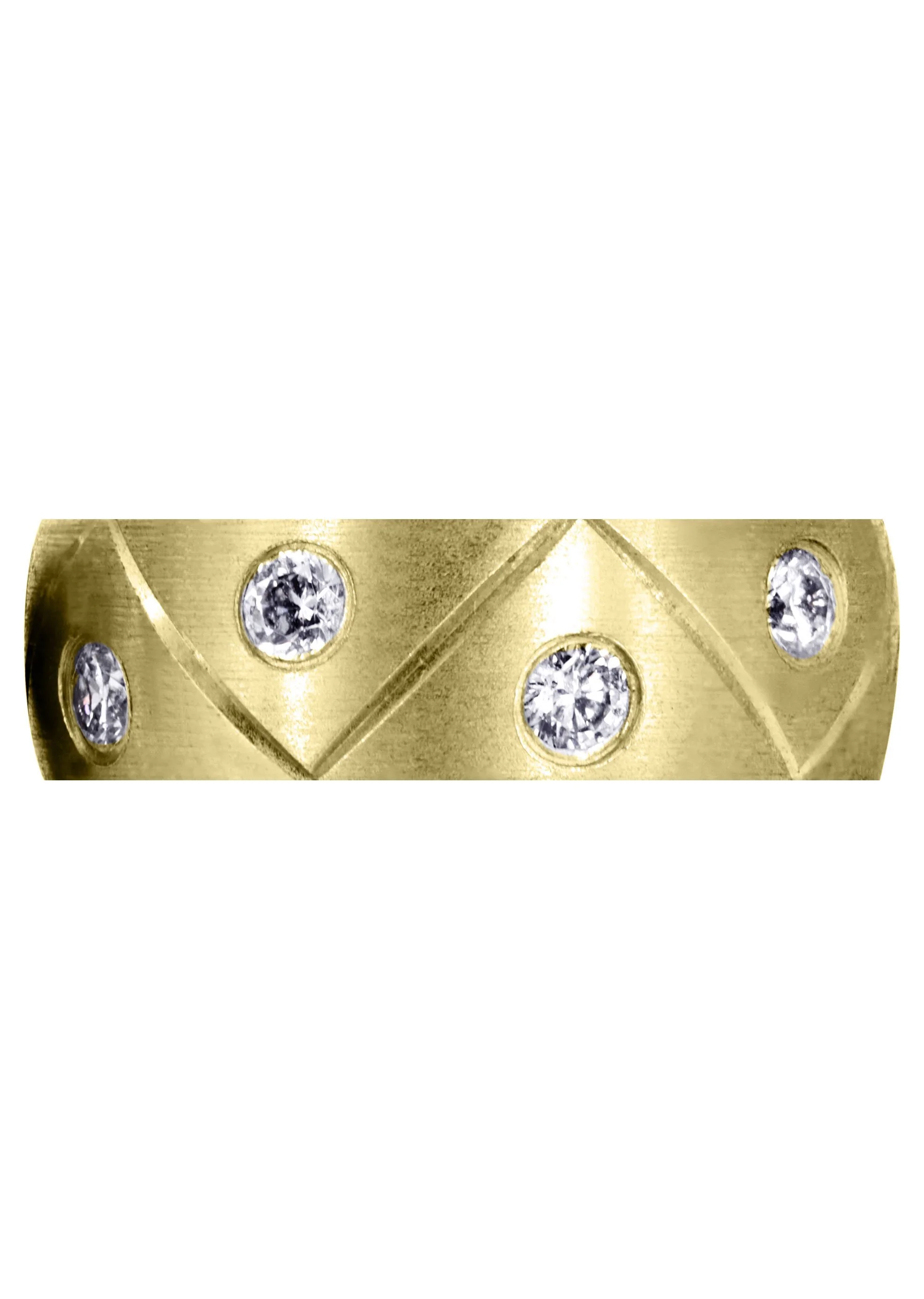 Yellow Gold Diamond Mens Wedding Band | 1 Carats | Satin Finish (Milo) - Image 2