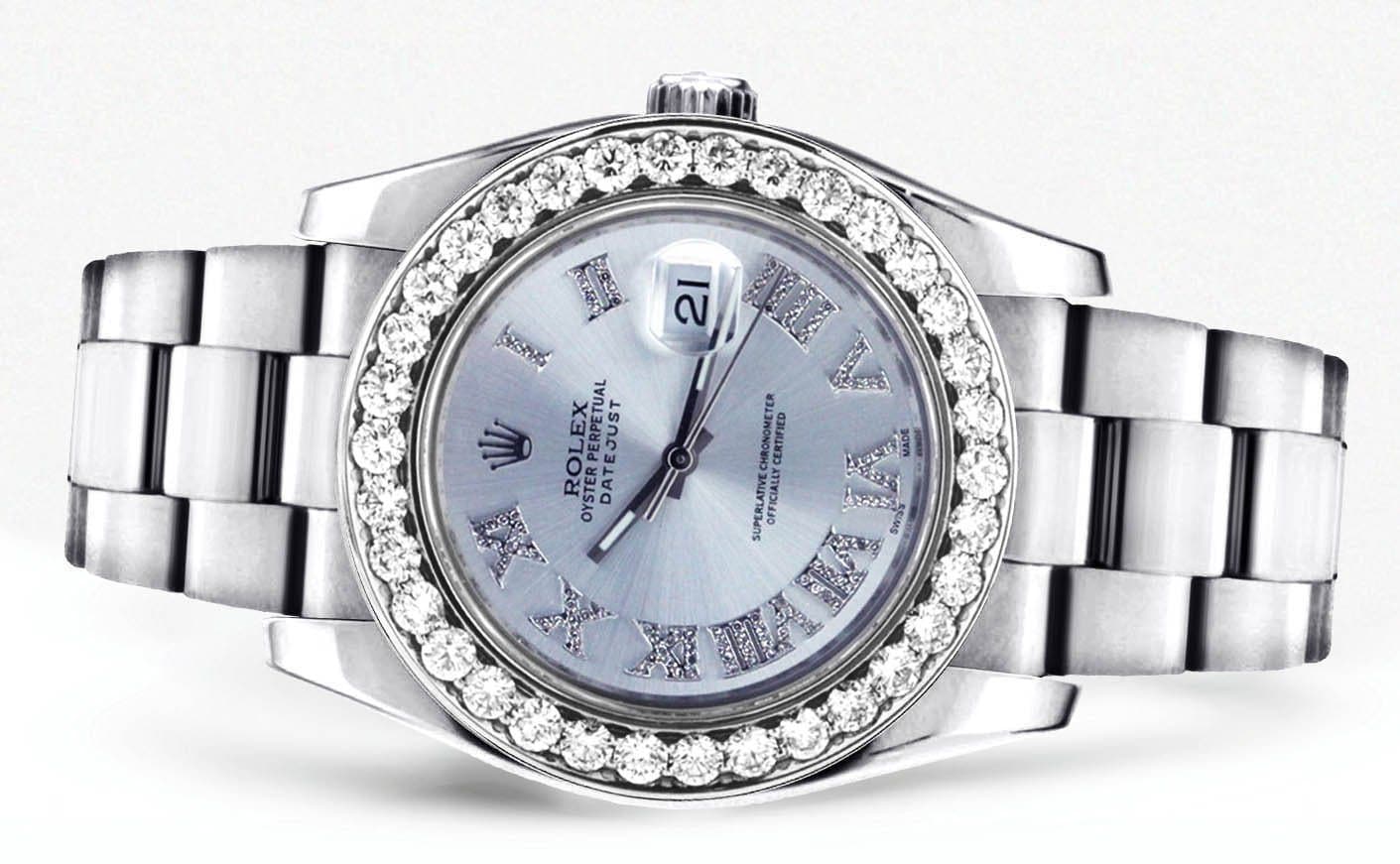 Diamond Rolex Datejust | Stainless Steel | Diamond Silver Roman Numeral Dial | 36 MM - Image 2