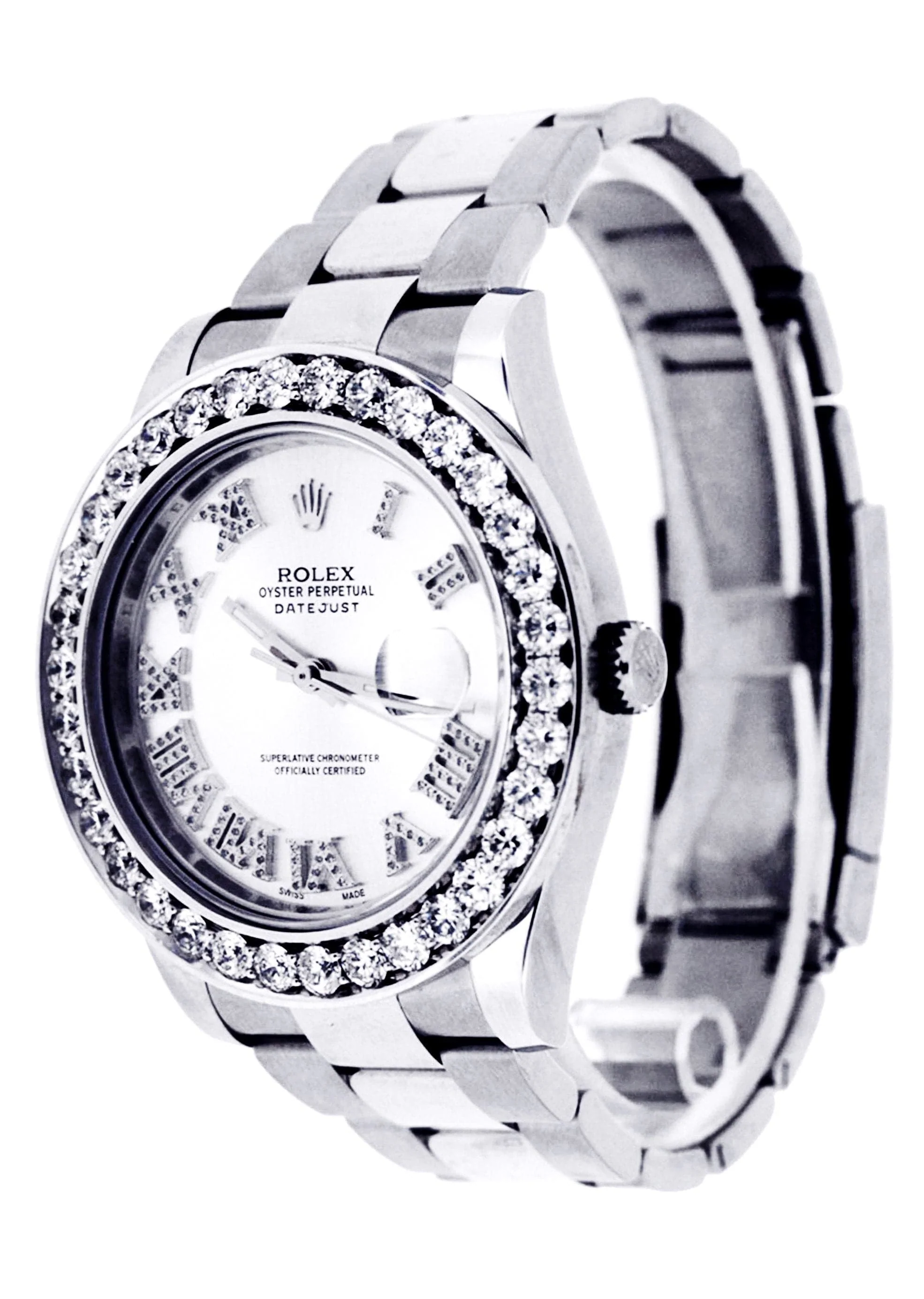 Diamond Rolex Datejust | Stainless Steel | Diamond Silver Roman Numeral Dial | 36 MM - Image 3