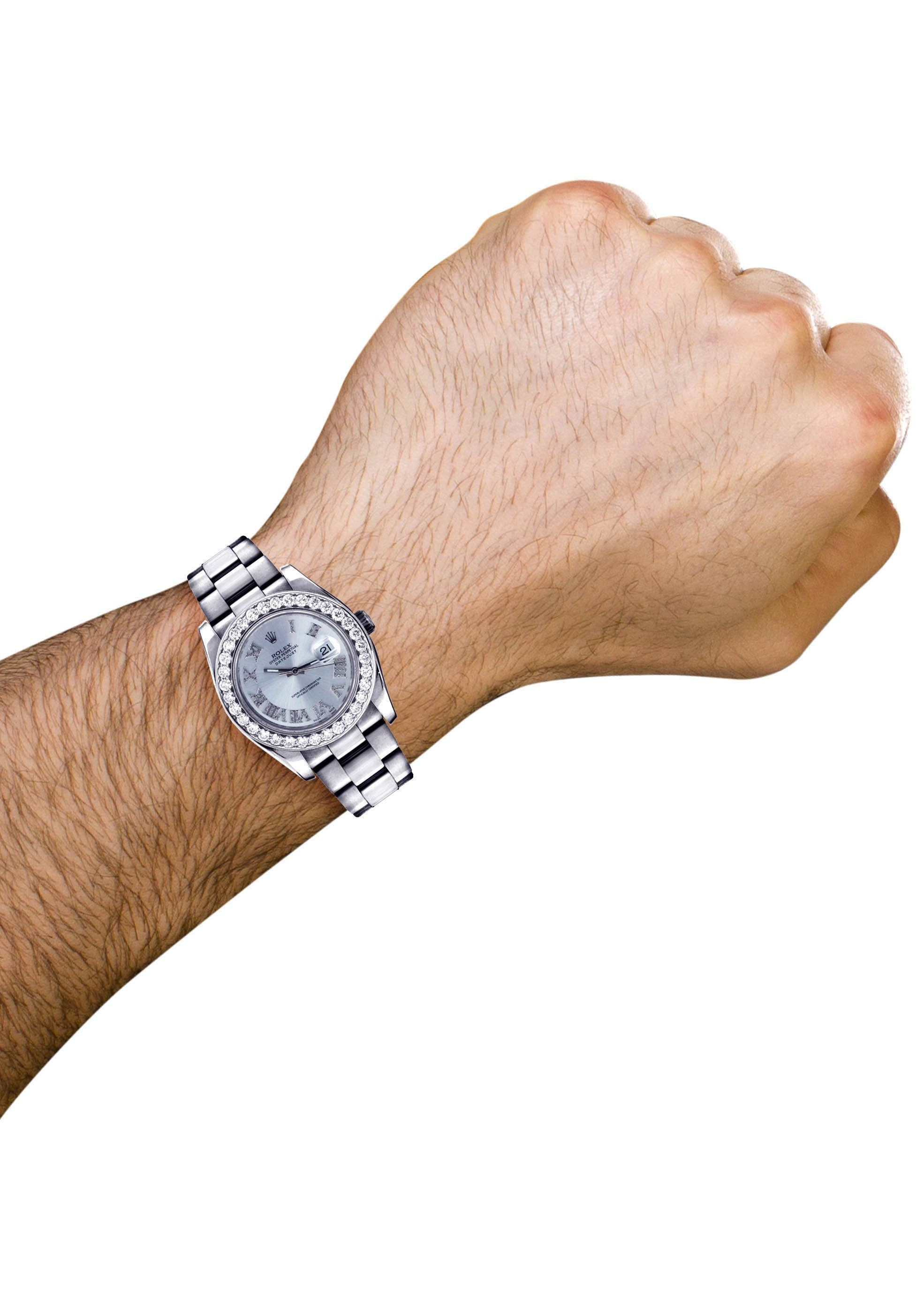 Diamond Rolex Datejust | Stainless Steel | Diamond Silver Roman Numeral Dial | 36 MM - Image 5