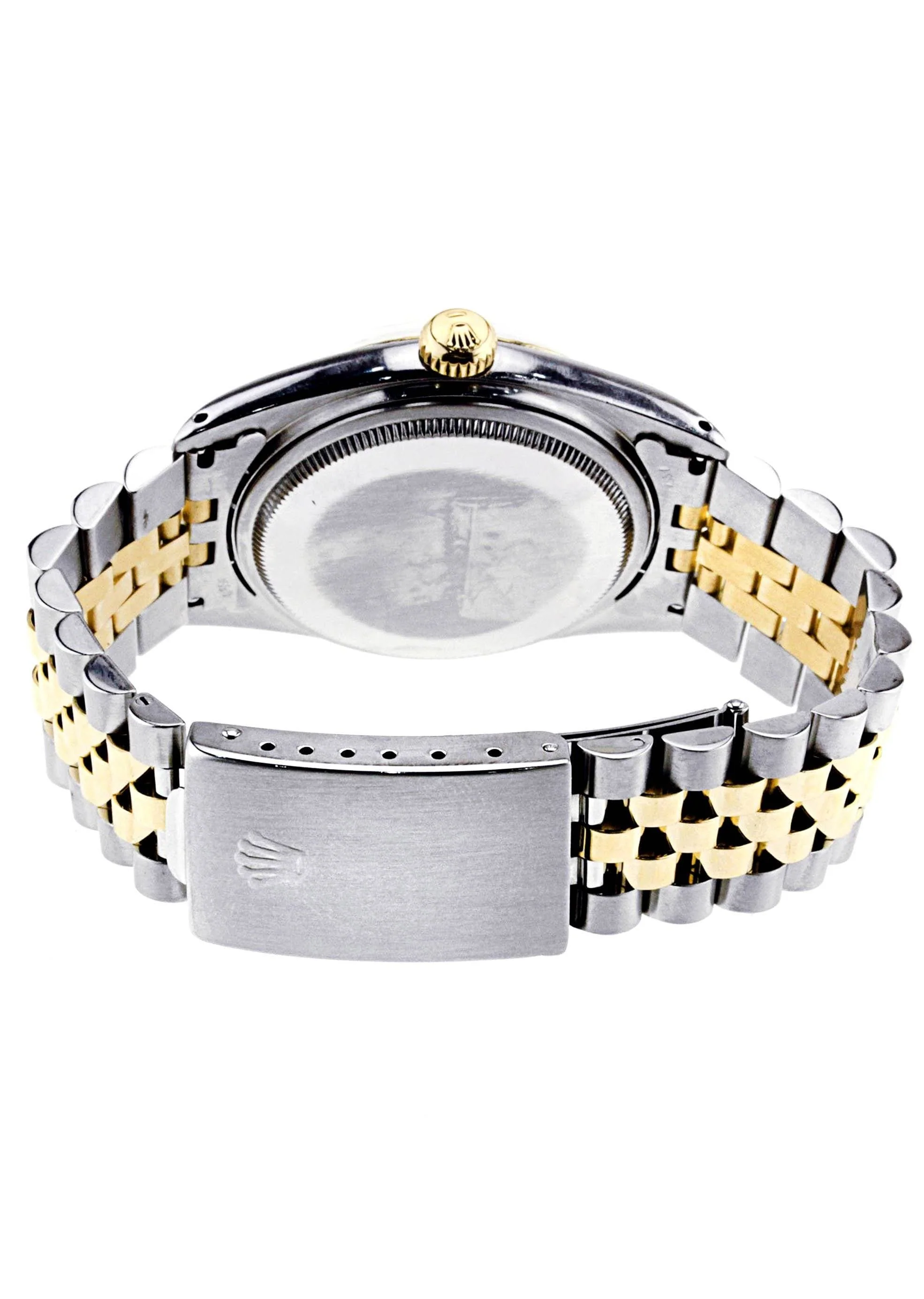 Diamond Rolex Datejust | 18K Yellow Gold and Stainless Steel | Fluted Gold Bezel | 36 MM | Black Stick Dial - Image 5