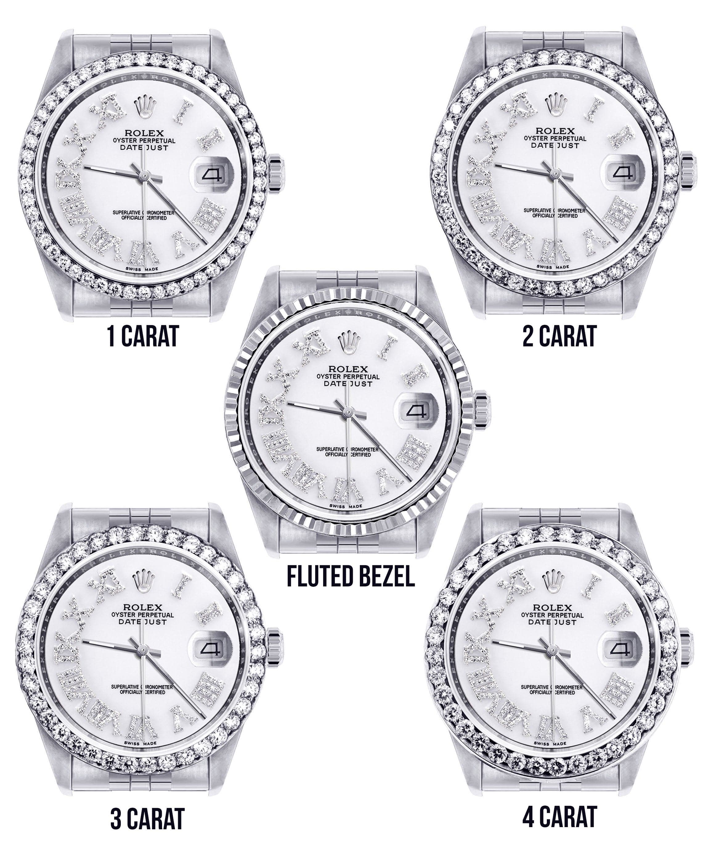 Diamond Mens Rolex Datejust Watch 16200 | 36Mm | White Roman Numeral Dial | Jubilee Band - Image 3