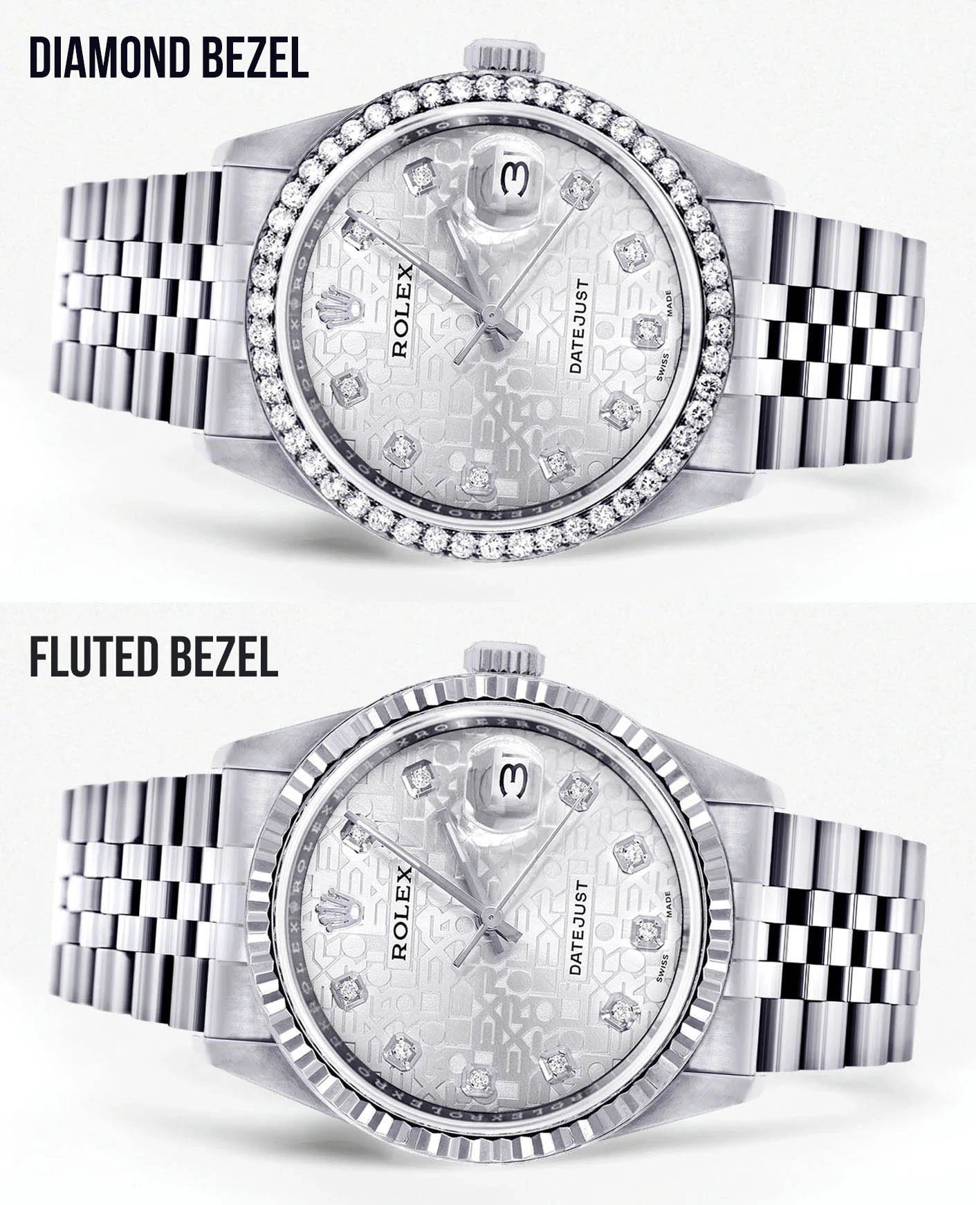 Diamond Mens  Rolex Datejust Watch 16200 | 36 MM | Diamond Rolex Textured Jubilee Dial | Jubilee Band - Image 2
