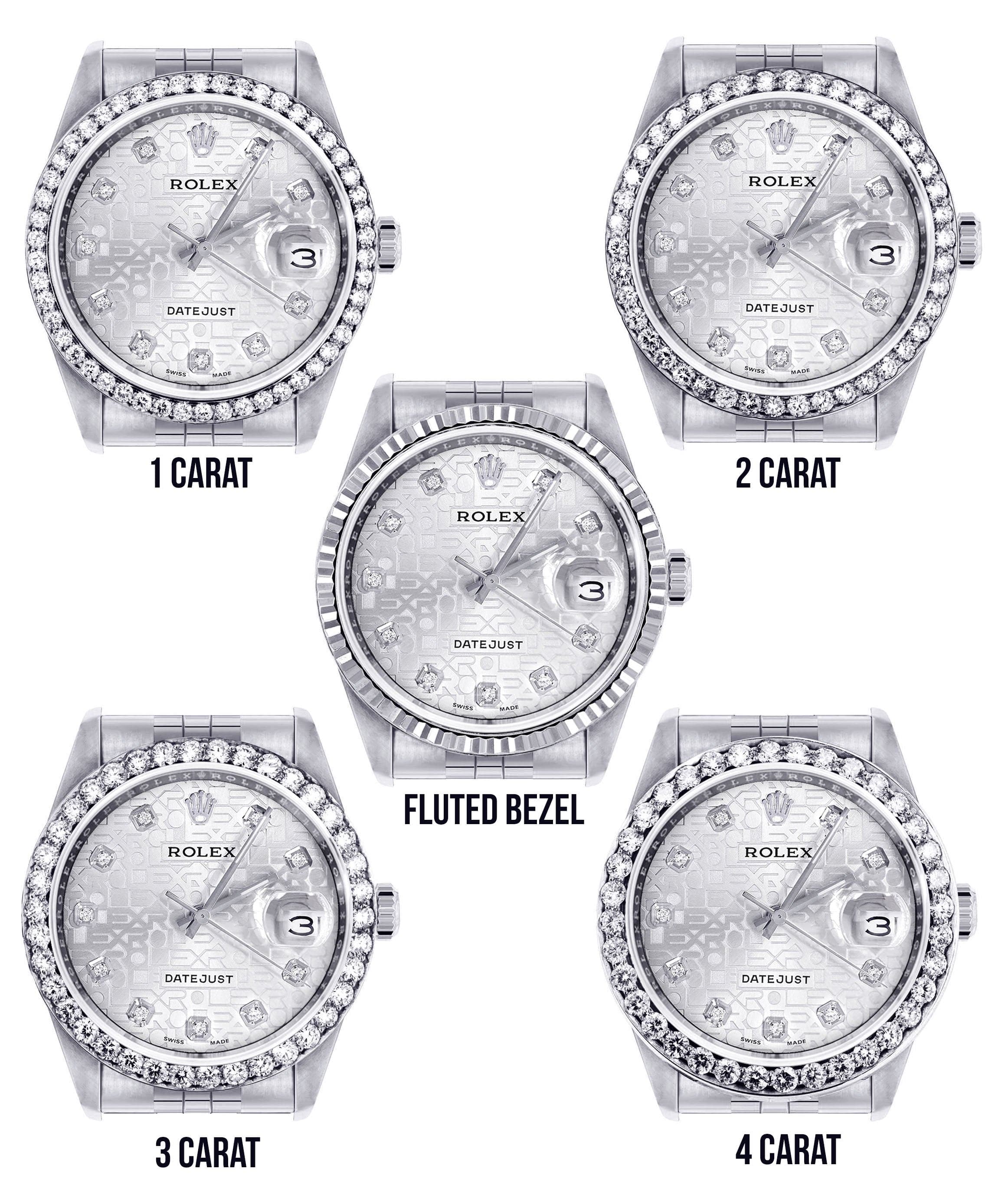 Diamond Mens  Rolex Datejust Watch 16200 | 36 MM | Diamond Rolex Textured Jubilee Dial | Jubilee Band - Image 3