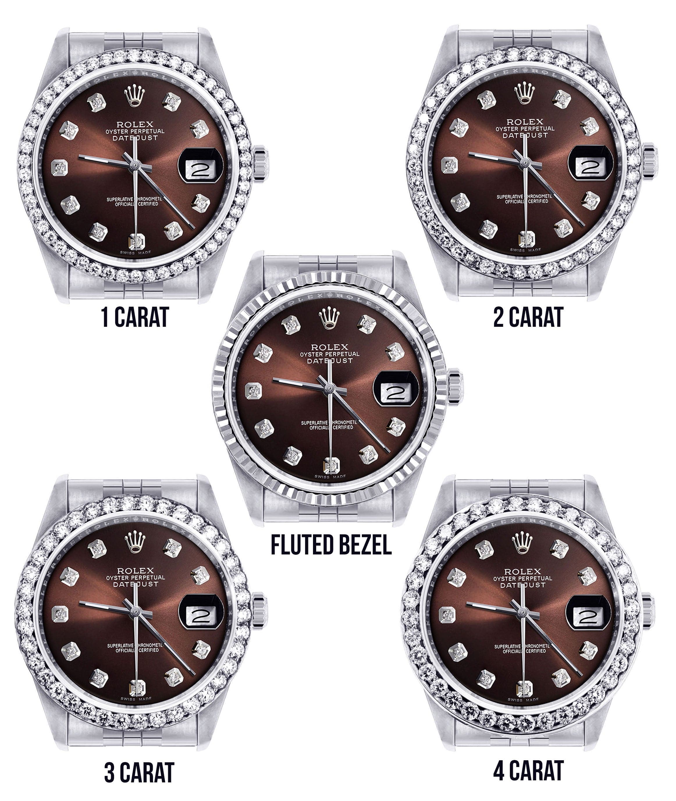 Diamond Mens  Rolex Datejust Watch 16200| 36MM | Chocolate Diamond Dial | Jubilee Band - Image 3