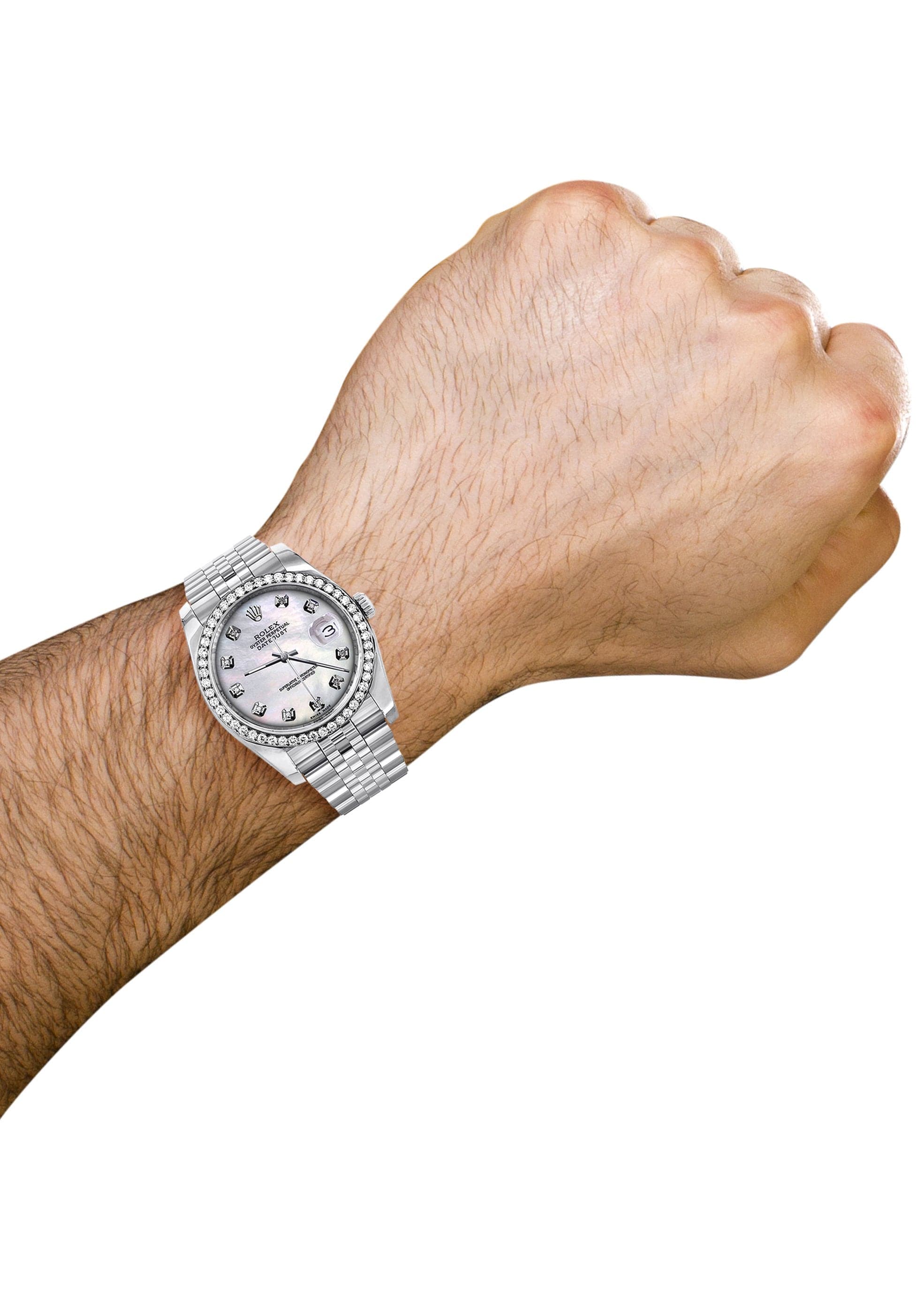 116200 | Hidden Clasp | Diamond Rolex Datejust Watch | 36Mm | White Mother Of Pearl Dial | Jubilee Band - Image 5