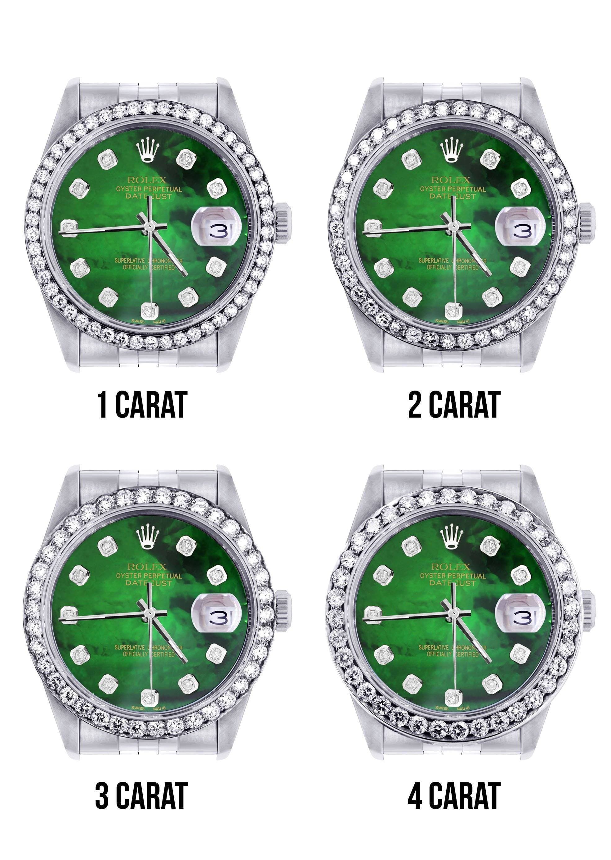 116200 | Hidden Clasp | Diamond Rolex Datejust Watch | 36Mm | Green Diamond Mother Of Pearl Dial | Jubilee Band - Image 7