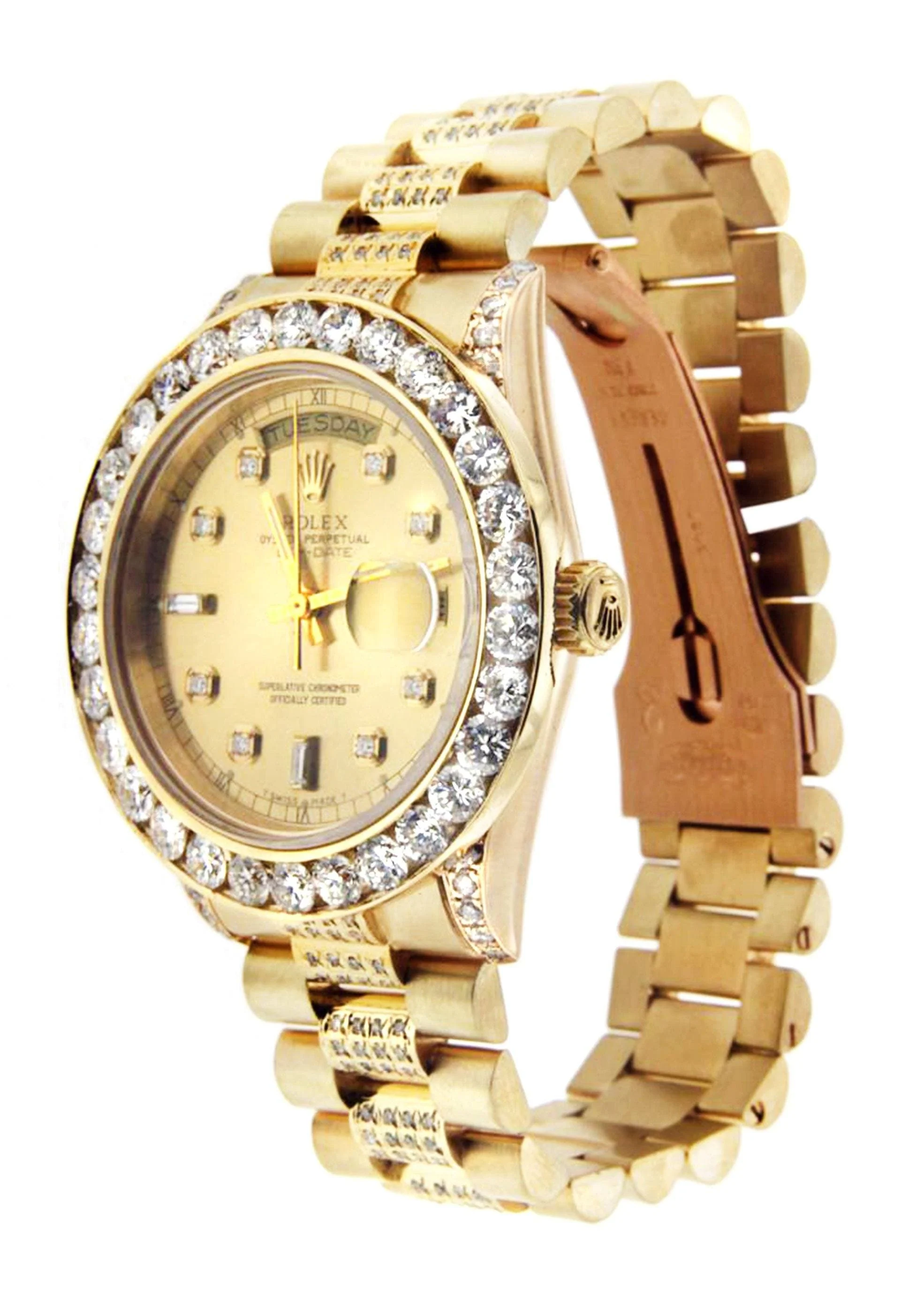 Diamond Rolex Day-Date | 18K Yellow Gold - Image 3