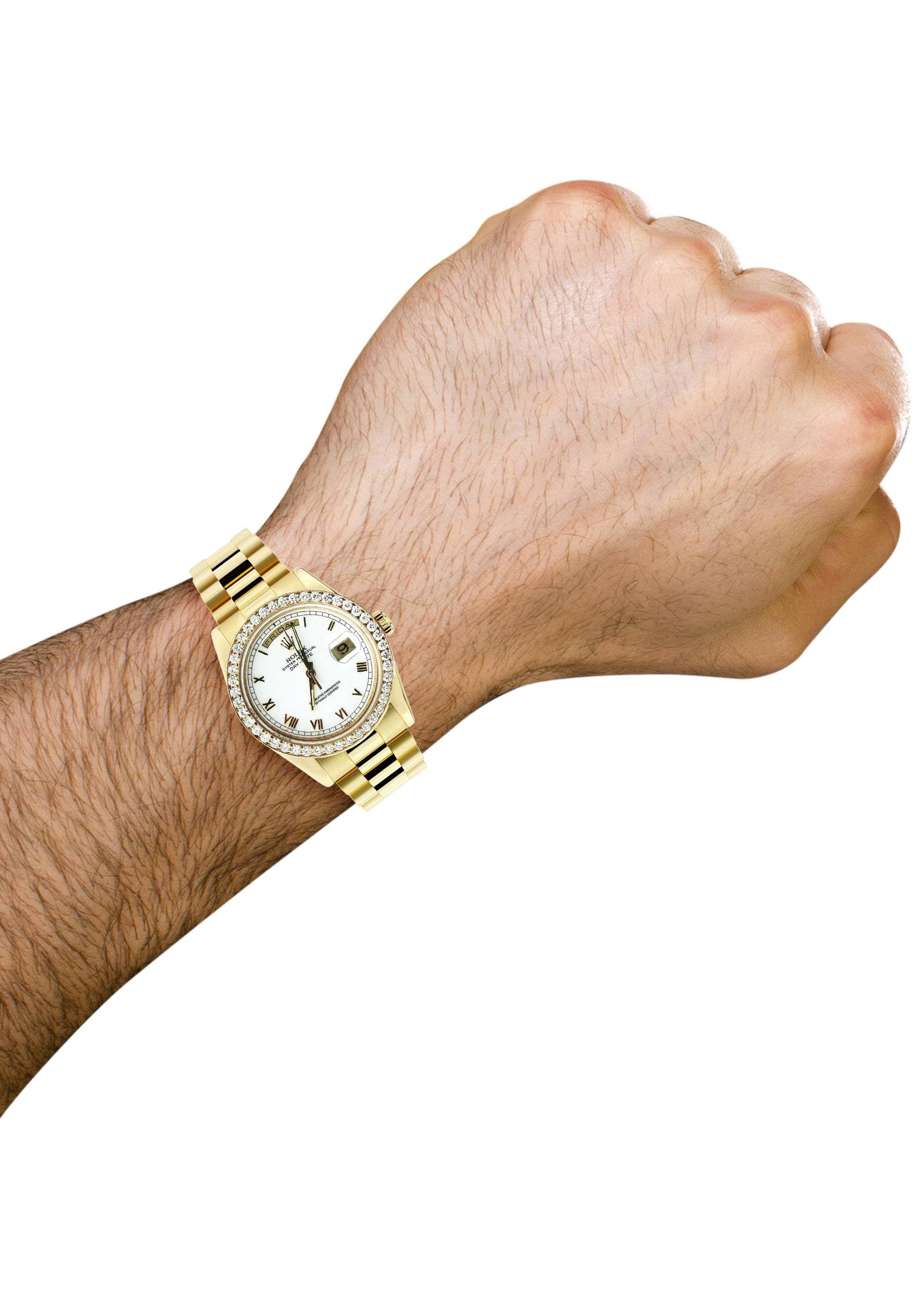 Diamond Rolex Day-Date | 18K Yellow Gold - Image 5