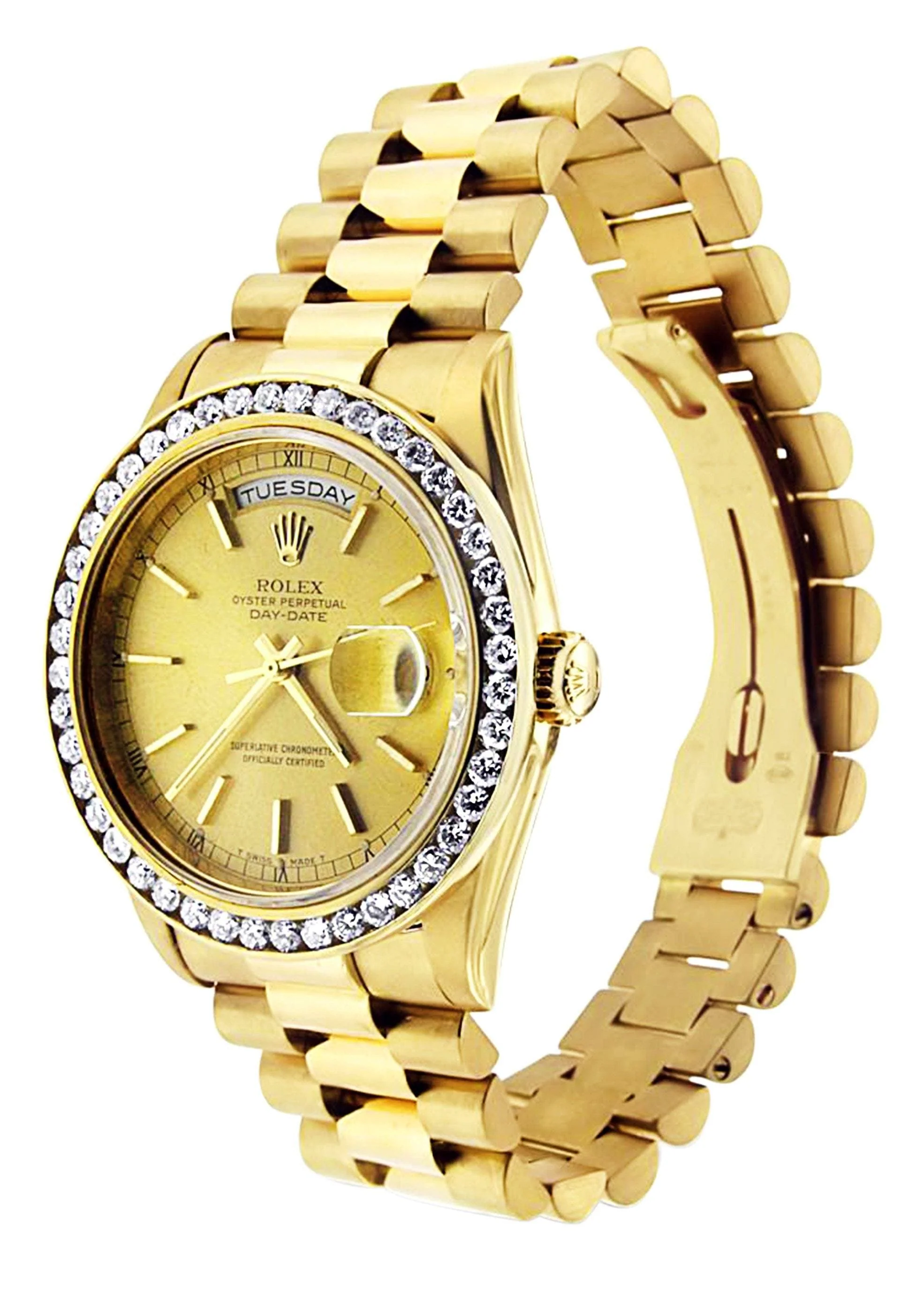 Diamond Rolex Day-Date | 18K Yellow Gold - Image 3