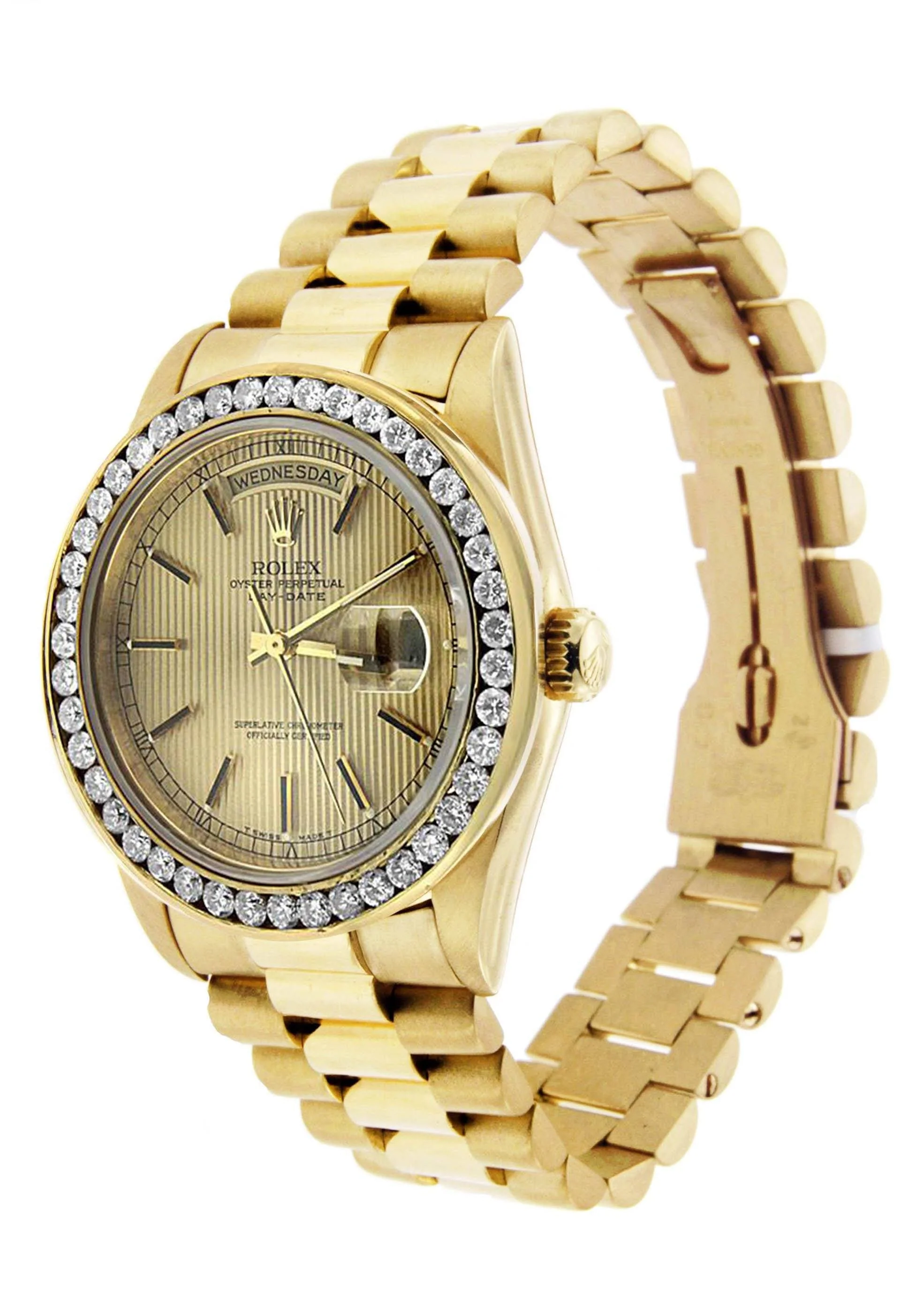 Diamond Rolex Day-Date | 18K Yellow Gold - Image 3