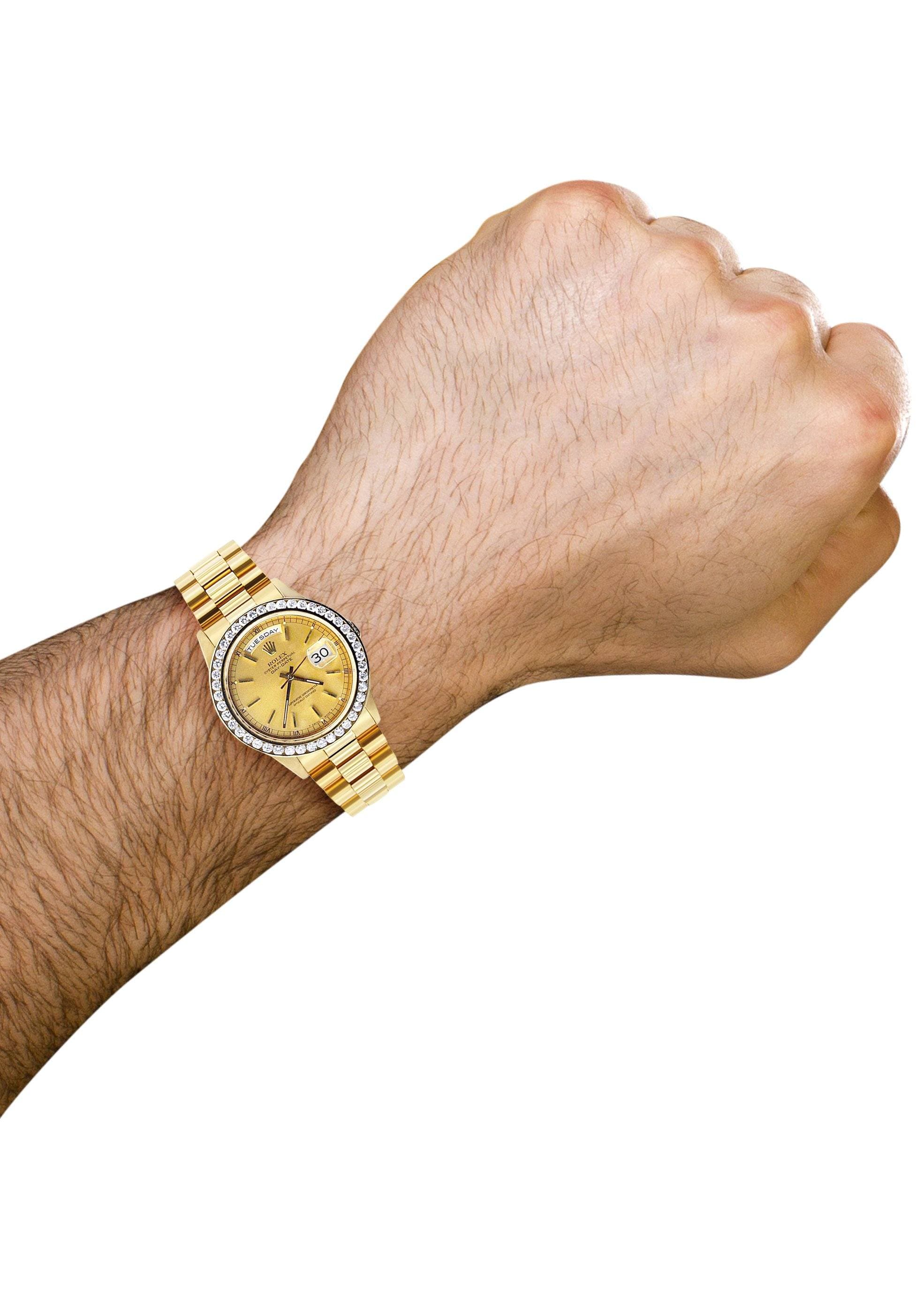 Diamond Rolex Day-Date | 18K Yellow Gold - Image 5