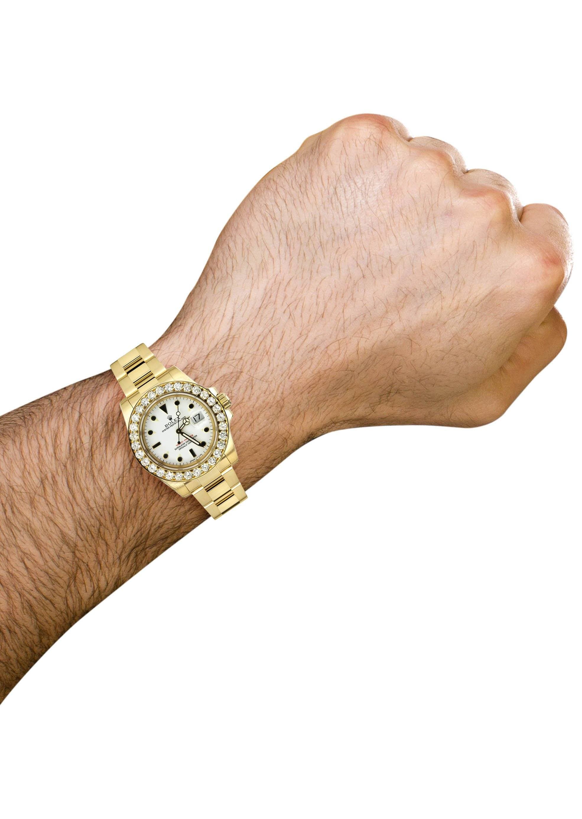 Diamond Rolex Yacht Master | 18K Yellow Gold - Image 5