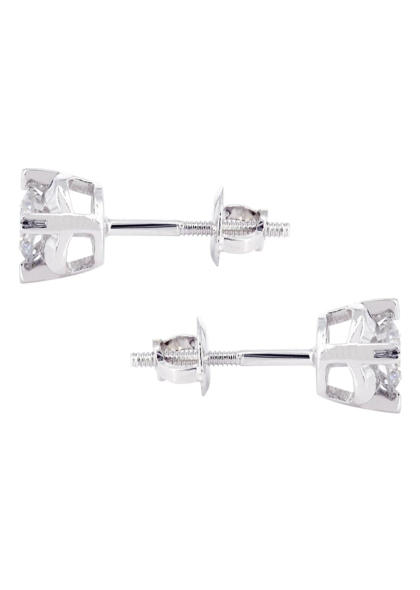 Diamond Stud Earrings For Men | 14K White Gold | 0.56 Carats - Image 2