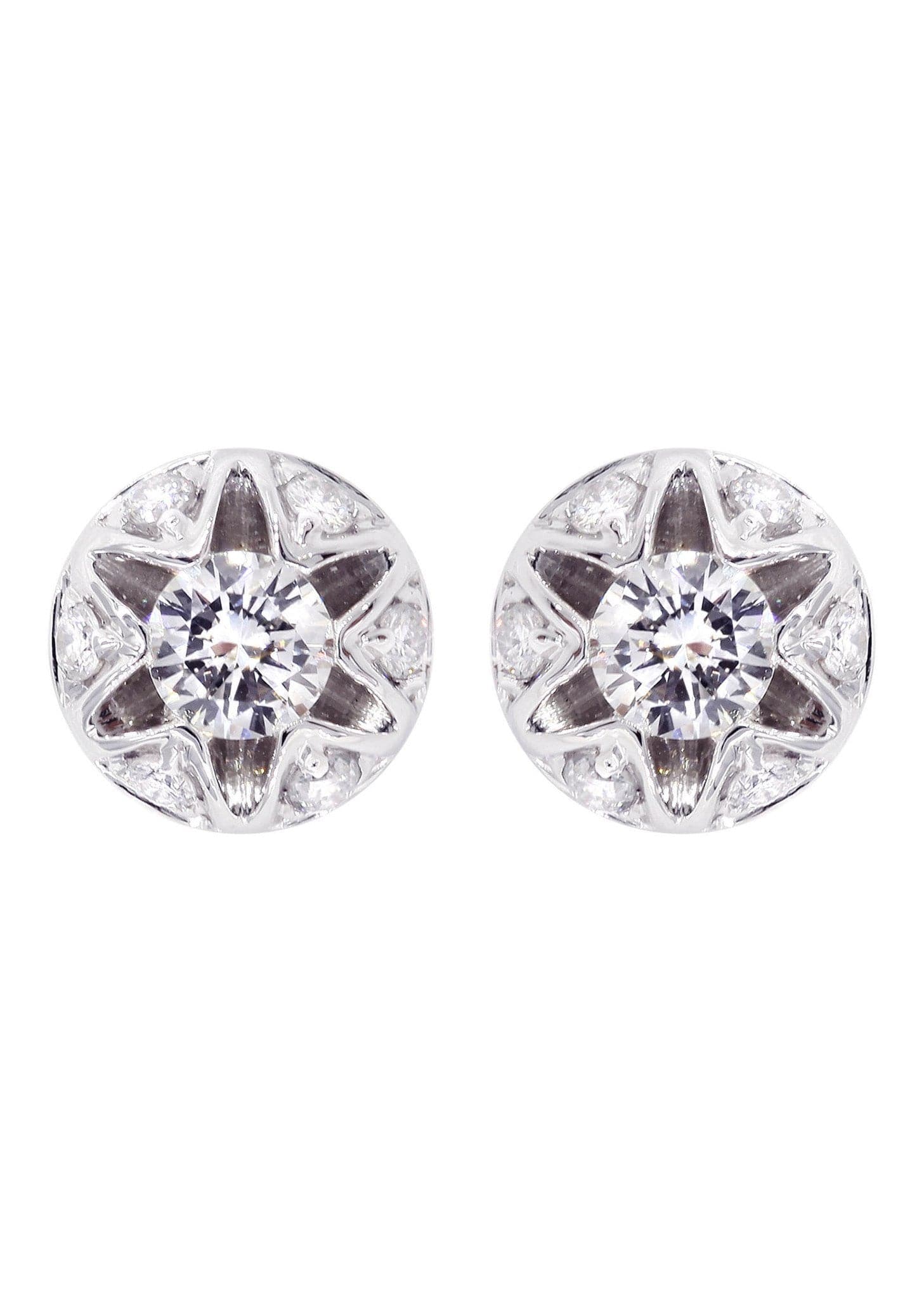 Diamond Stud Earrings For Men | 14K White Gold | 0.61 Carats