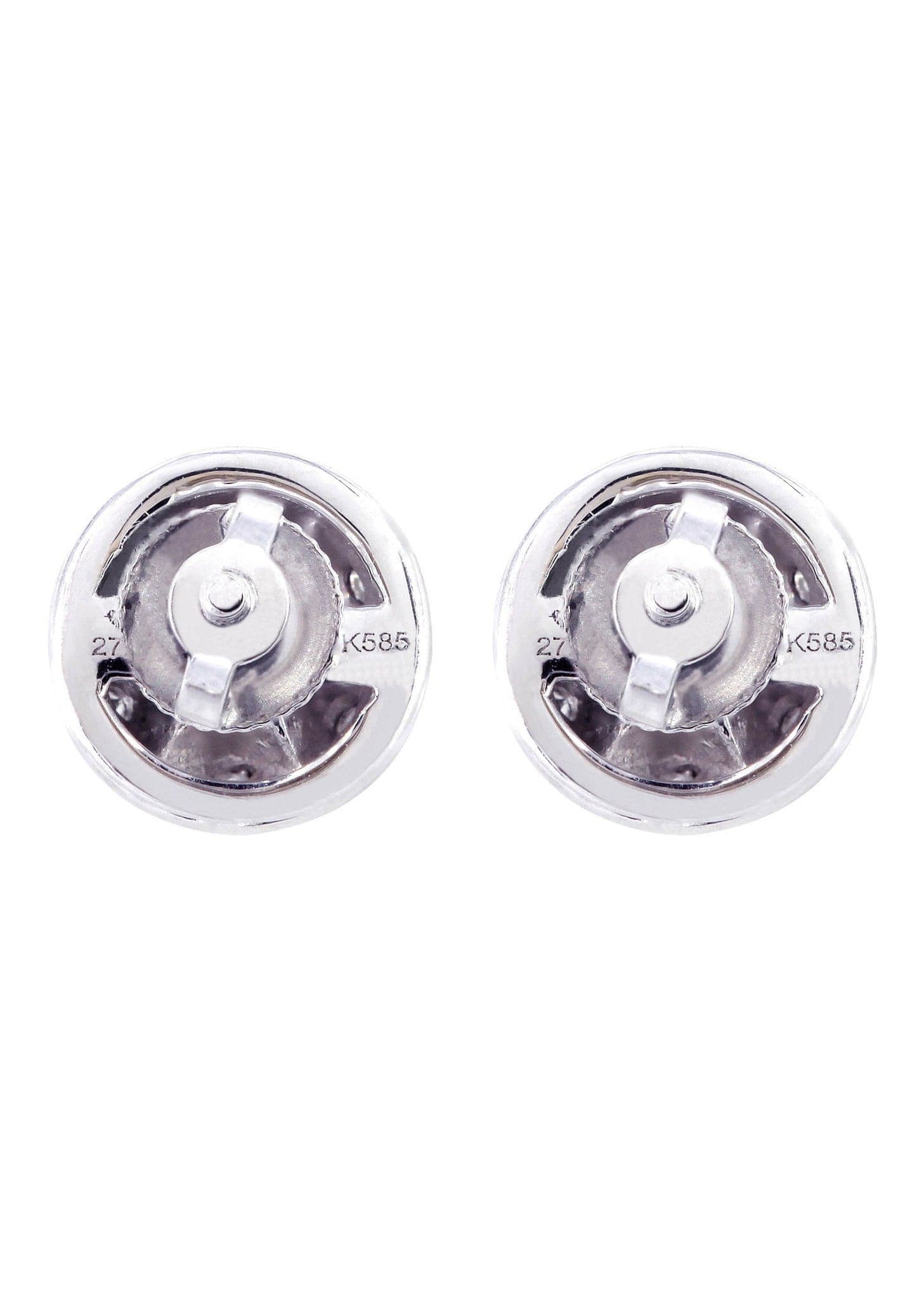 Diamond Stud Earrings For Men | 14K White Gold | 0.61 Carats - Image 3