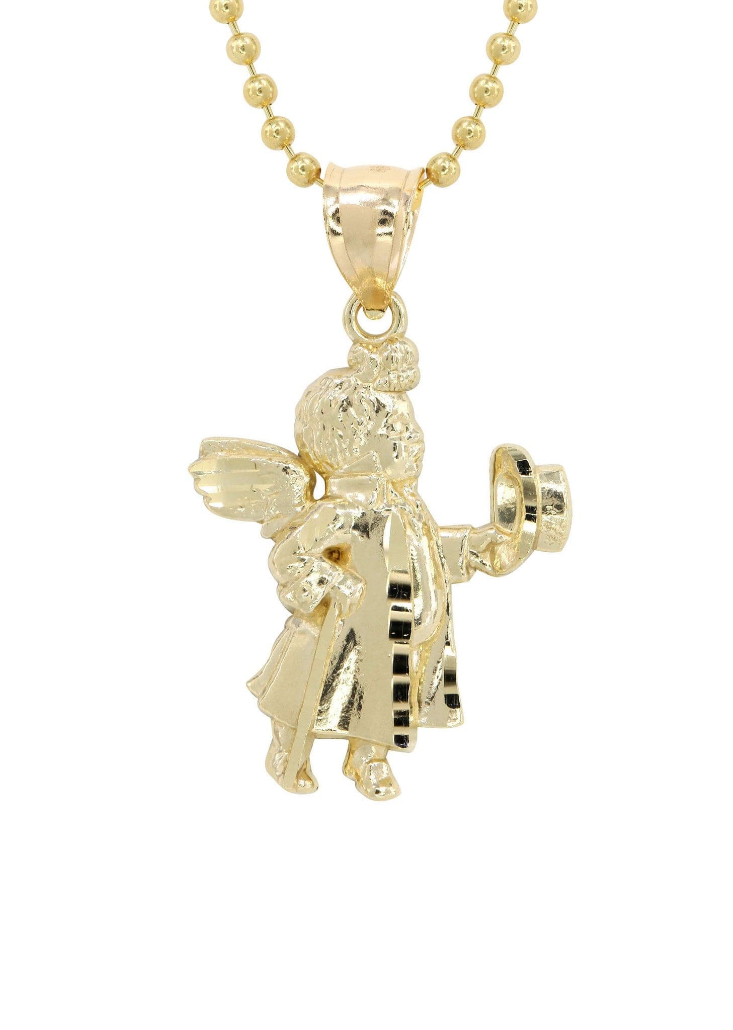 10K Yellow Gold Dog Tag  Angel Necklace | Appx. 8.5 Grams - Image 2