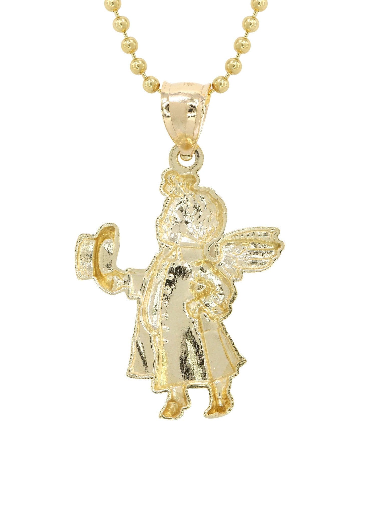 10K Yellow Gold Dog Tag  Angel Necklace | Appx. 8.5 Grams - Image 3
