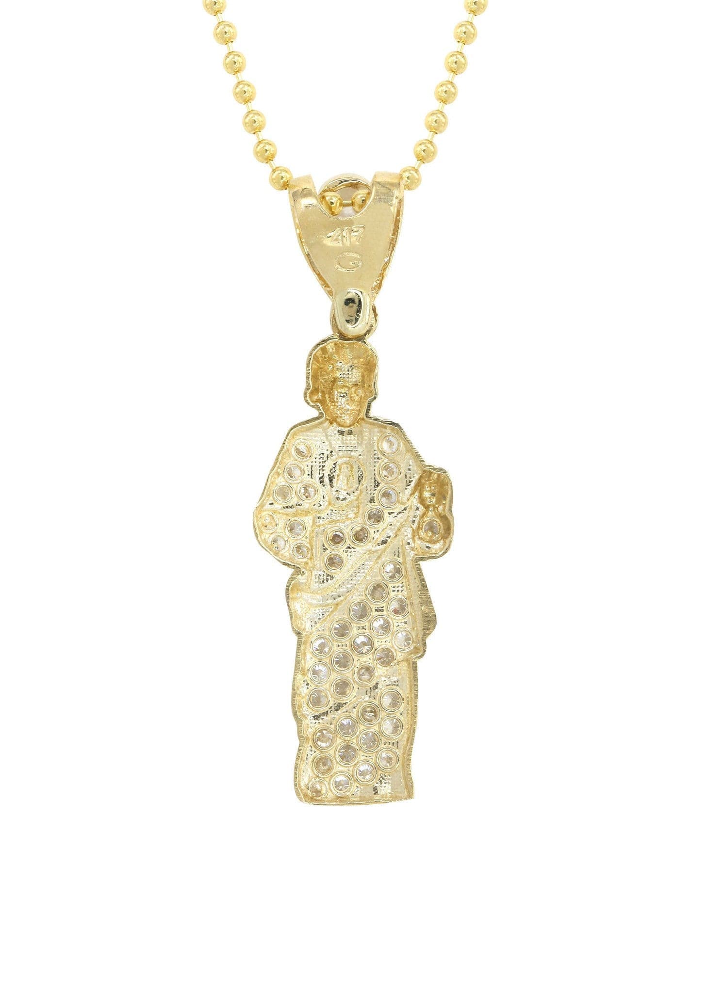10K Yellow Gold Dog Tag  Jesus Piece  | Appx. 10.8 Grams - Image 3
