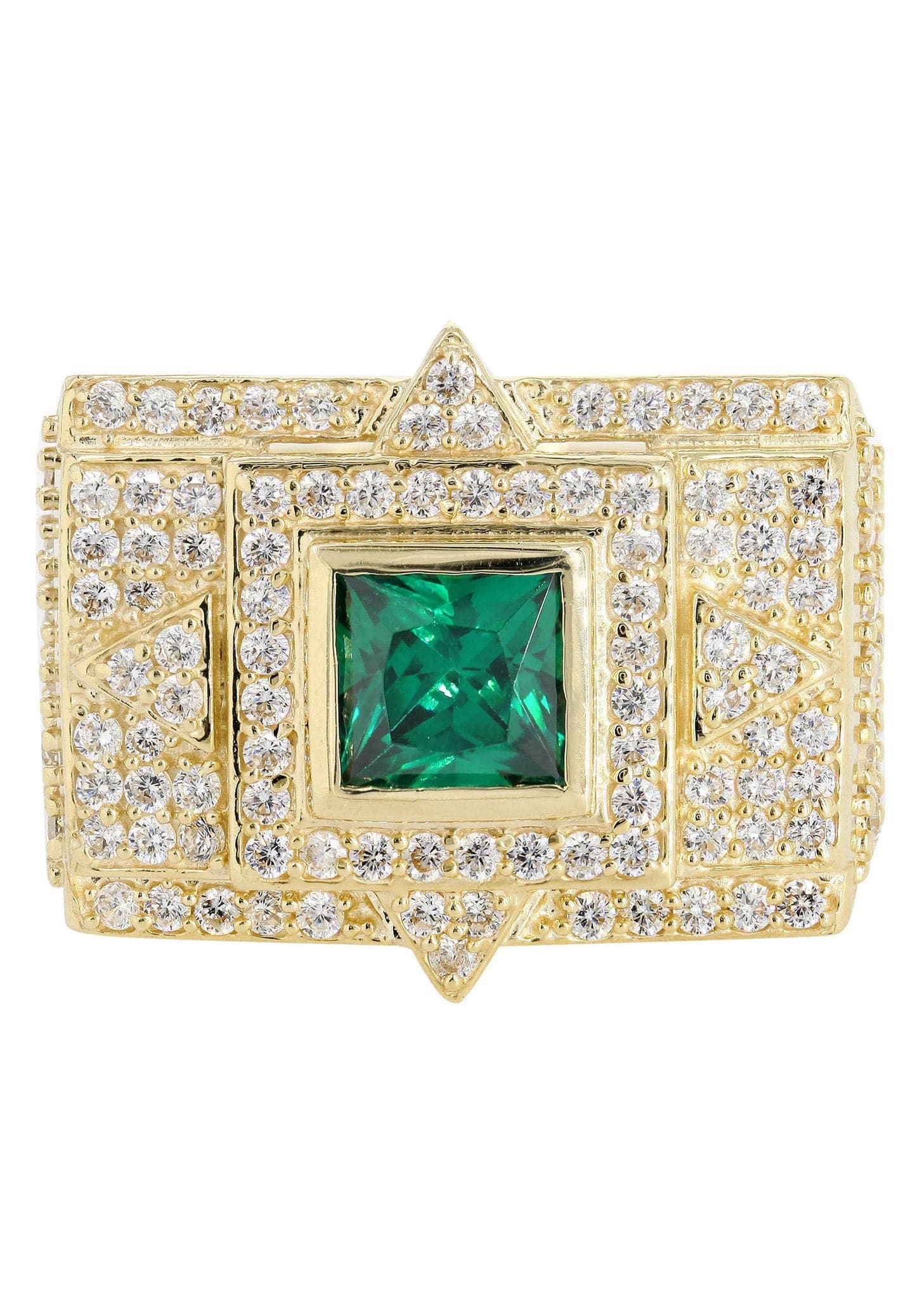Emerald 10K Gold Mens Ring | 13.3 Grams