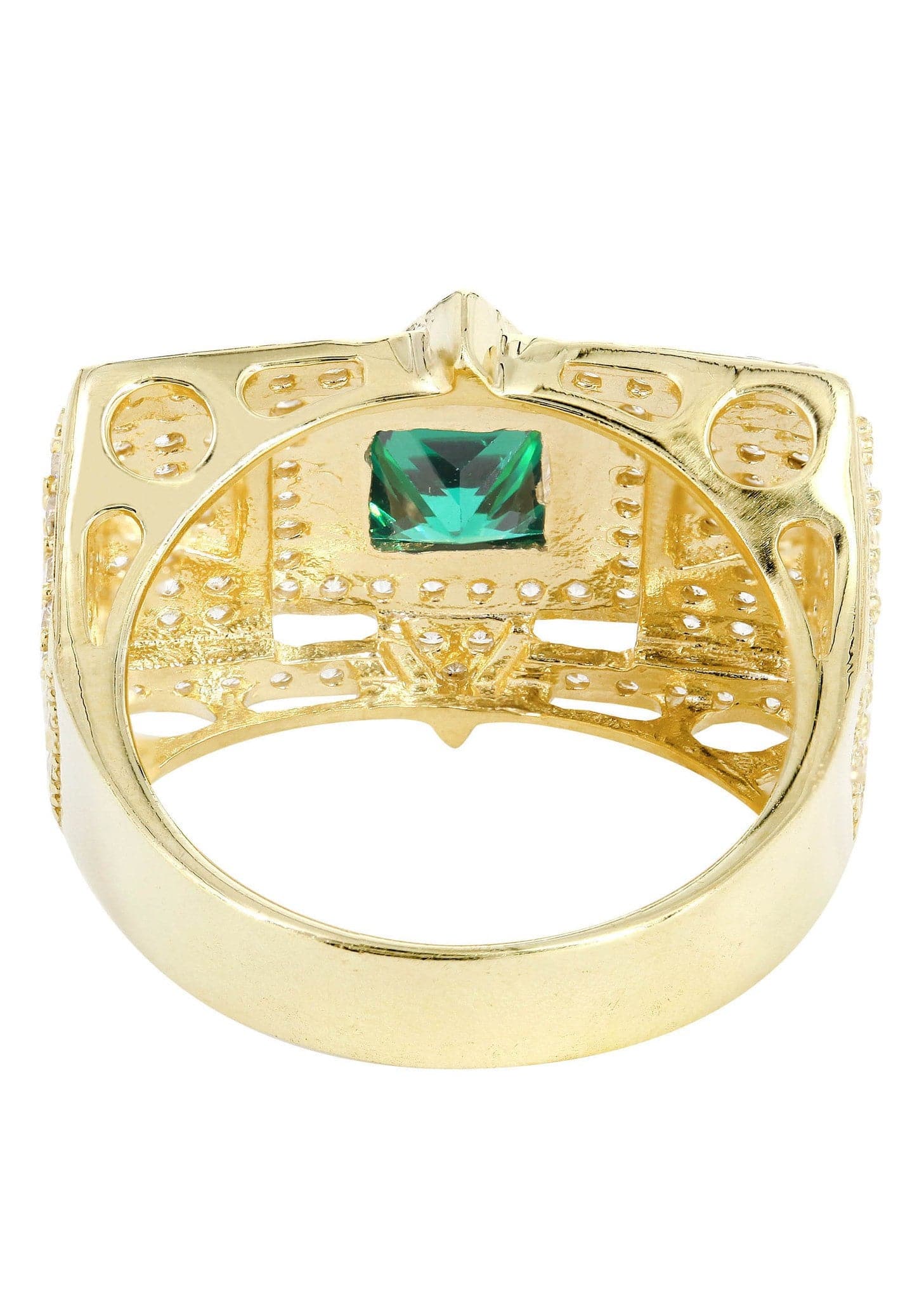 Emerald 10K Gold Mens Ring | 13.3 Grams - Image 2