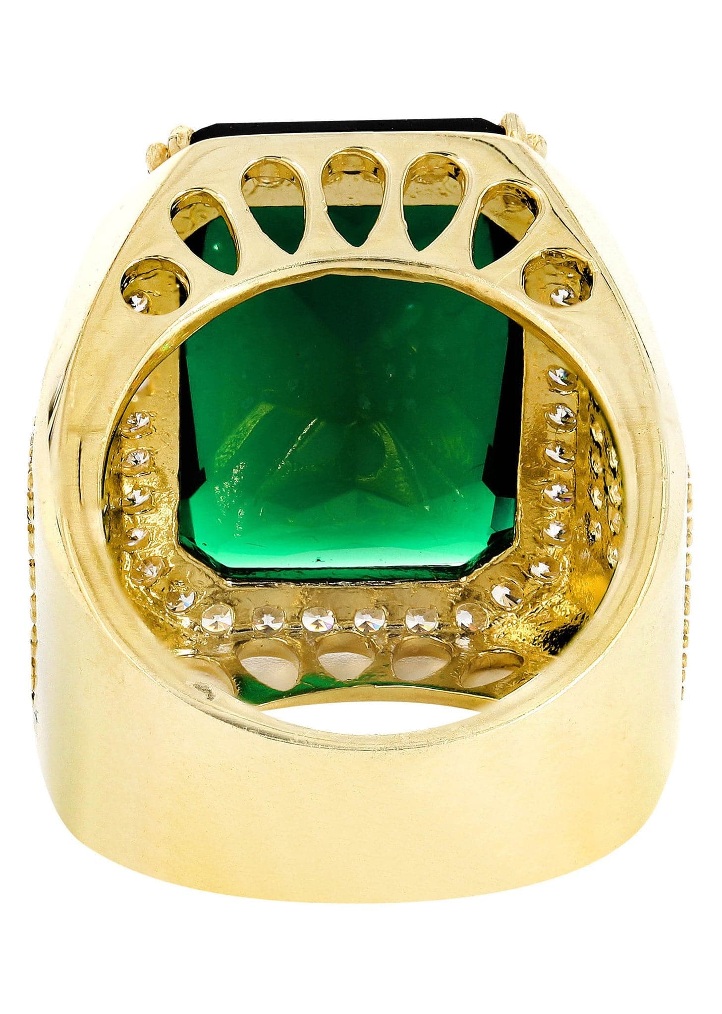 Emerald 10K Gold Mens Ring | 21.1 Grams - Image 2