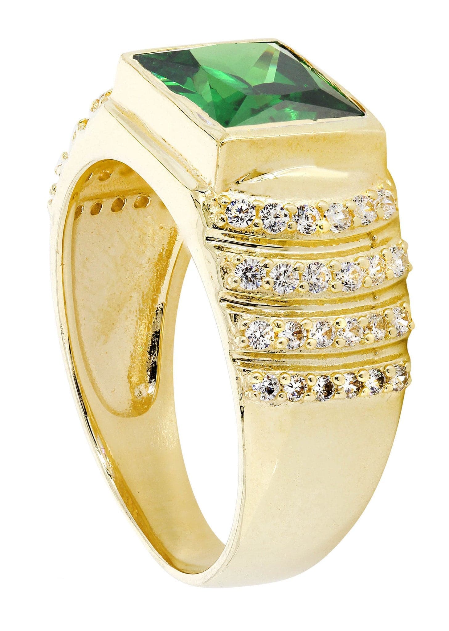 Emerald  10K Gold Mens Ring | 8.1 Grams - Image 3