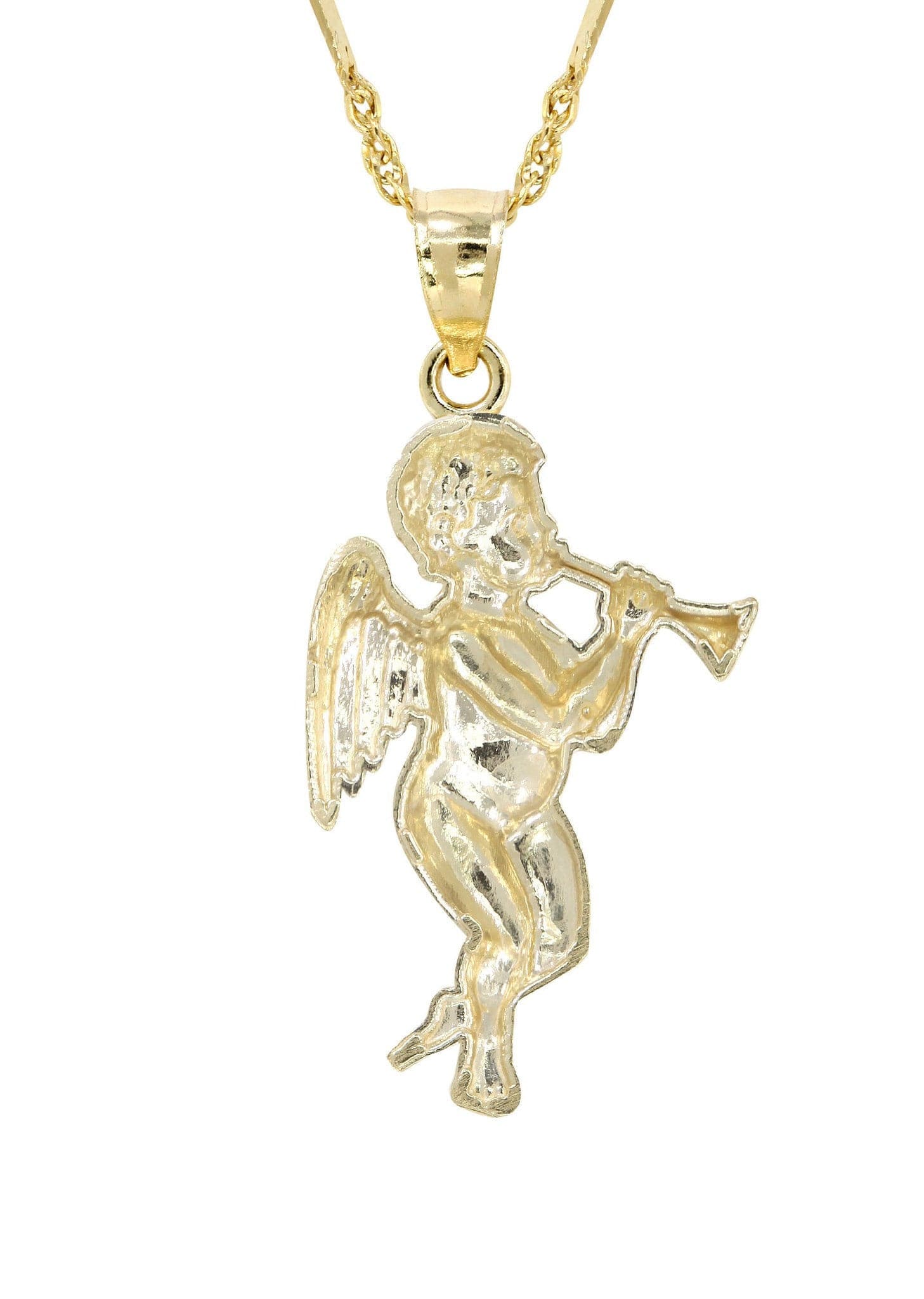 10K Yellow Gold Fancy Link  Angel Necklace | Appx. 4.8 Grams - Image 3