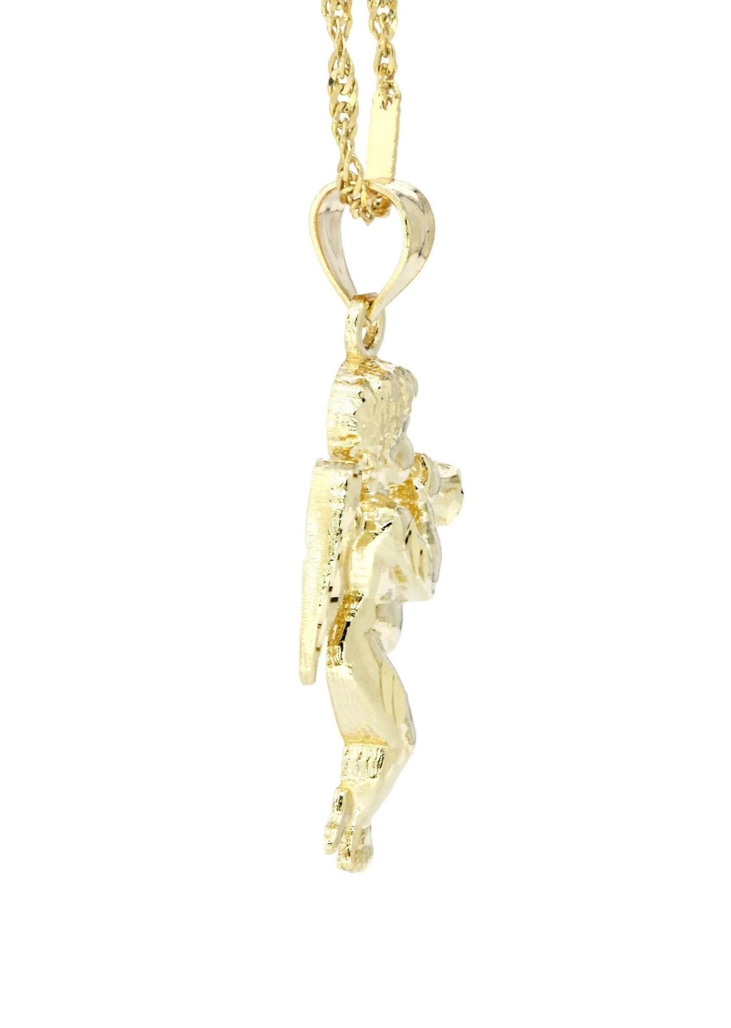 10K Yellow Gold Fancy Link  Angel Necklace | Appx. 4.8 Grams - Image 4