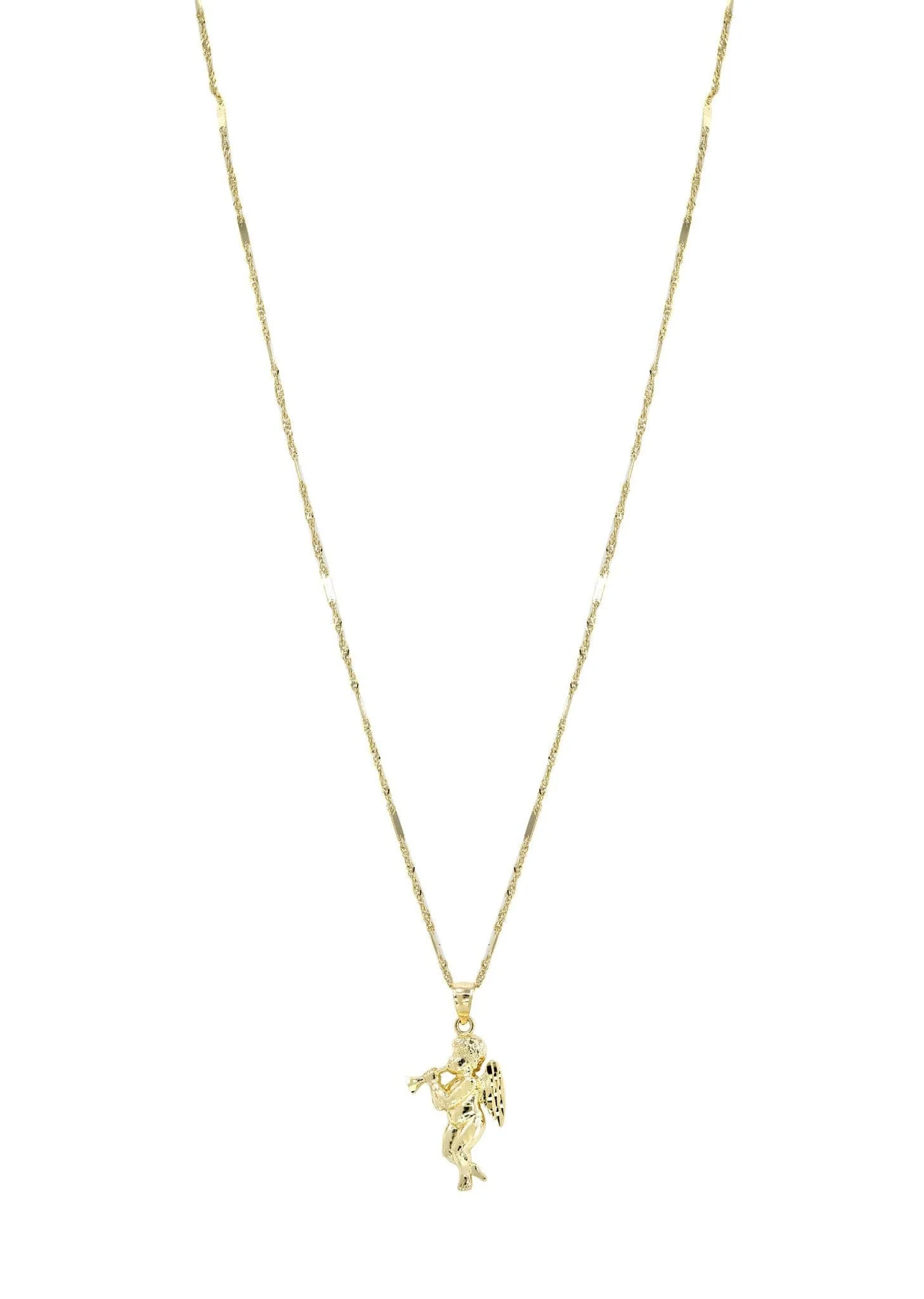 10K Yellow Gold Fancy Link  Angel Necklace | Appx. 4.8 Grams - Image 5