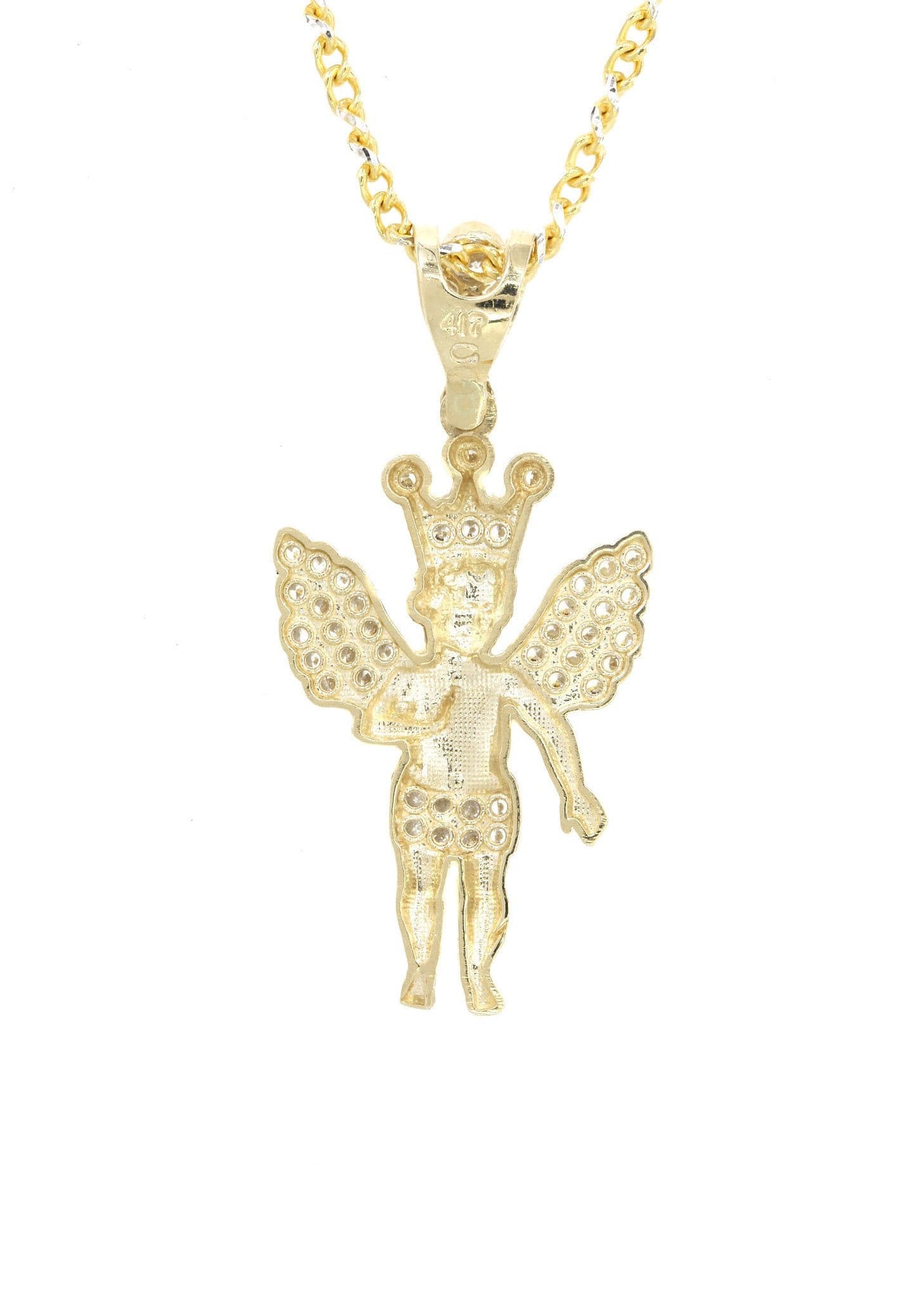 10K Yellow Gold Fancy Link  Angel Necklace| Appx. 10 Grams - Image 3