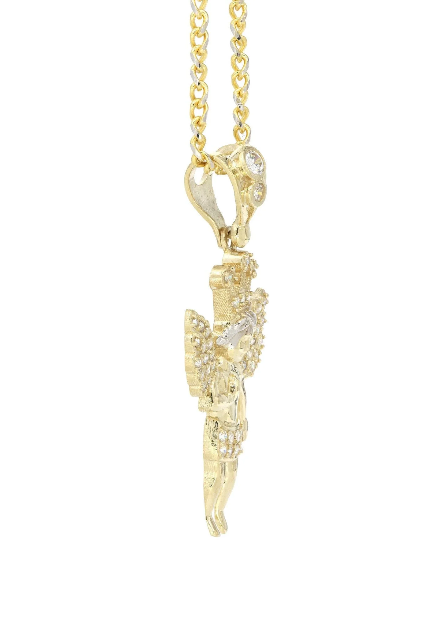 10K Yellow Gold Fancy Link  Angel Necklace| Appx. 10 Grams - Image 4