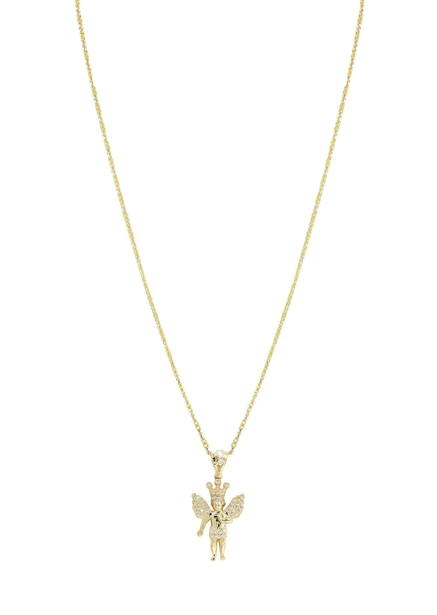 10K Yellow Gold Fancy Link  Angel Necklace| Appx. 10 Grams - Image 5