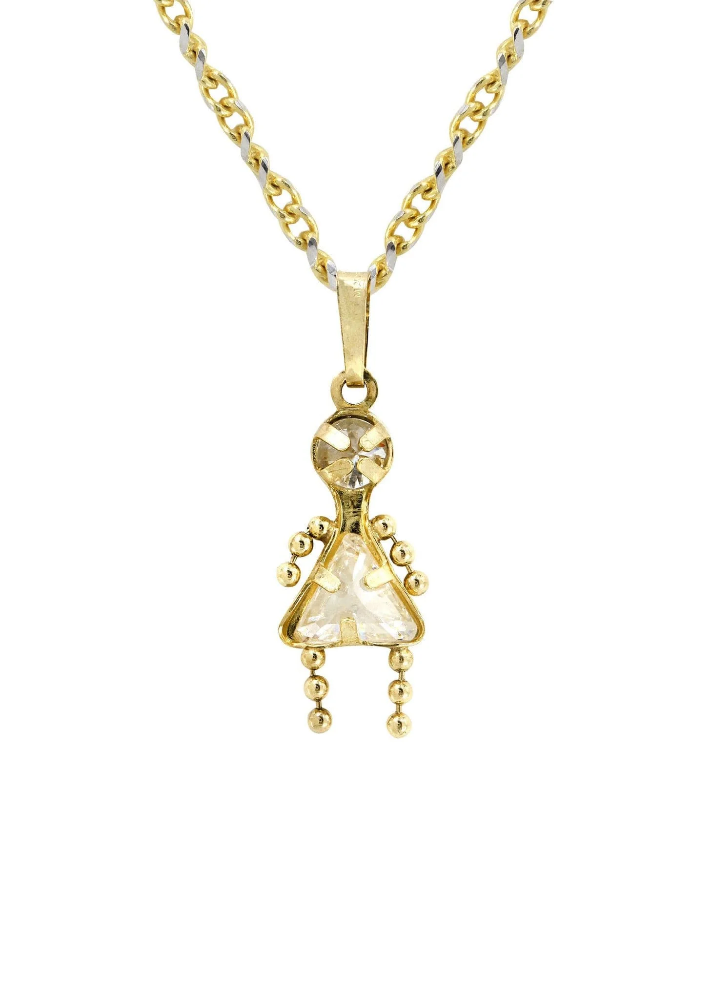 10K Yellow Gold Fancy Link  Children Necklace | Appx. 5.3 Grams - Image 3