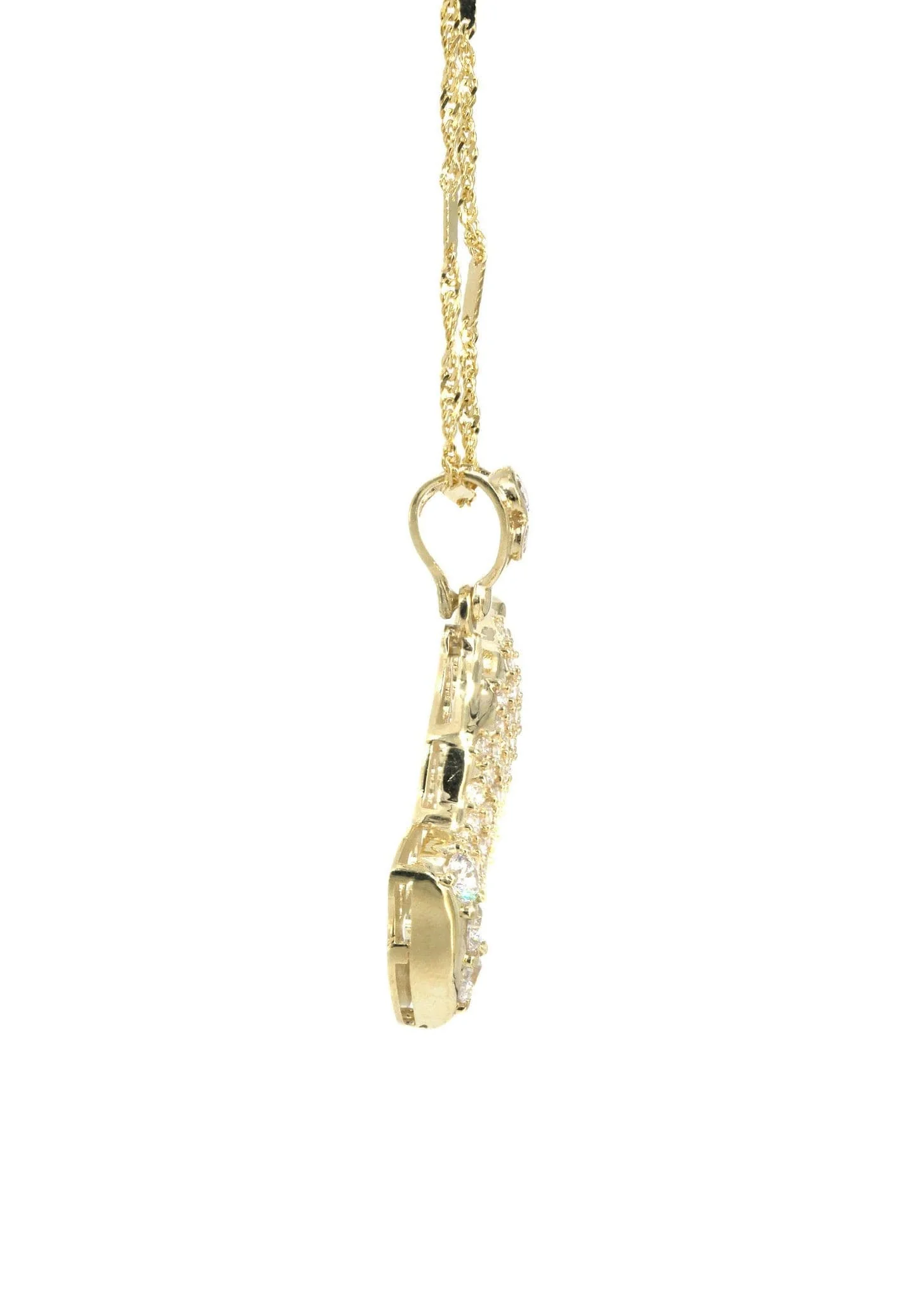 10K Yellow Gold Fancy Link  Praying Hands Pendnat | Appx. 9.1 Grams - Image 4