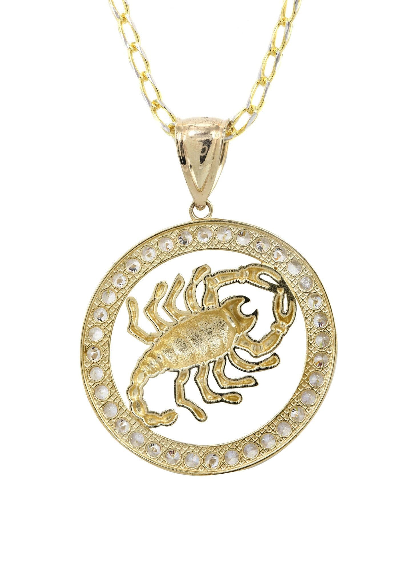 10K Yellow Gold Fancy Link  Scorpio Necklace | Appx. 14.5 Grams - Image 3