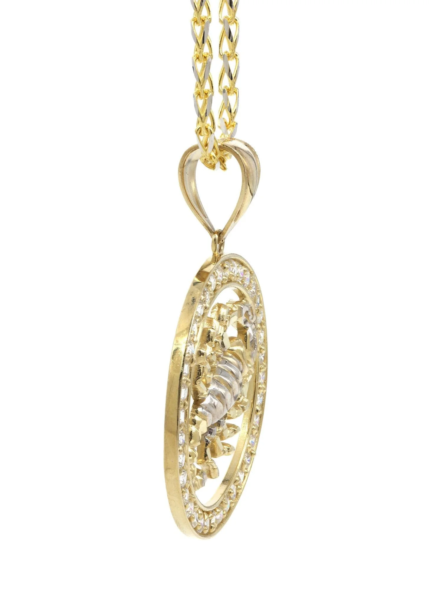 10K Yellow Gold Fancy Link  Scorpio Necklace | Appx. 14.5 Grams - Image 4
