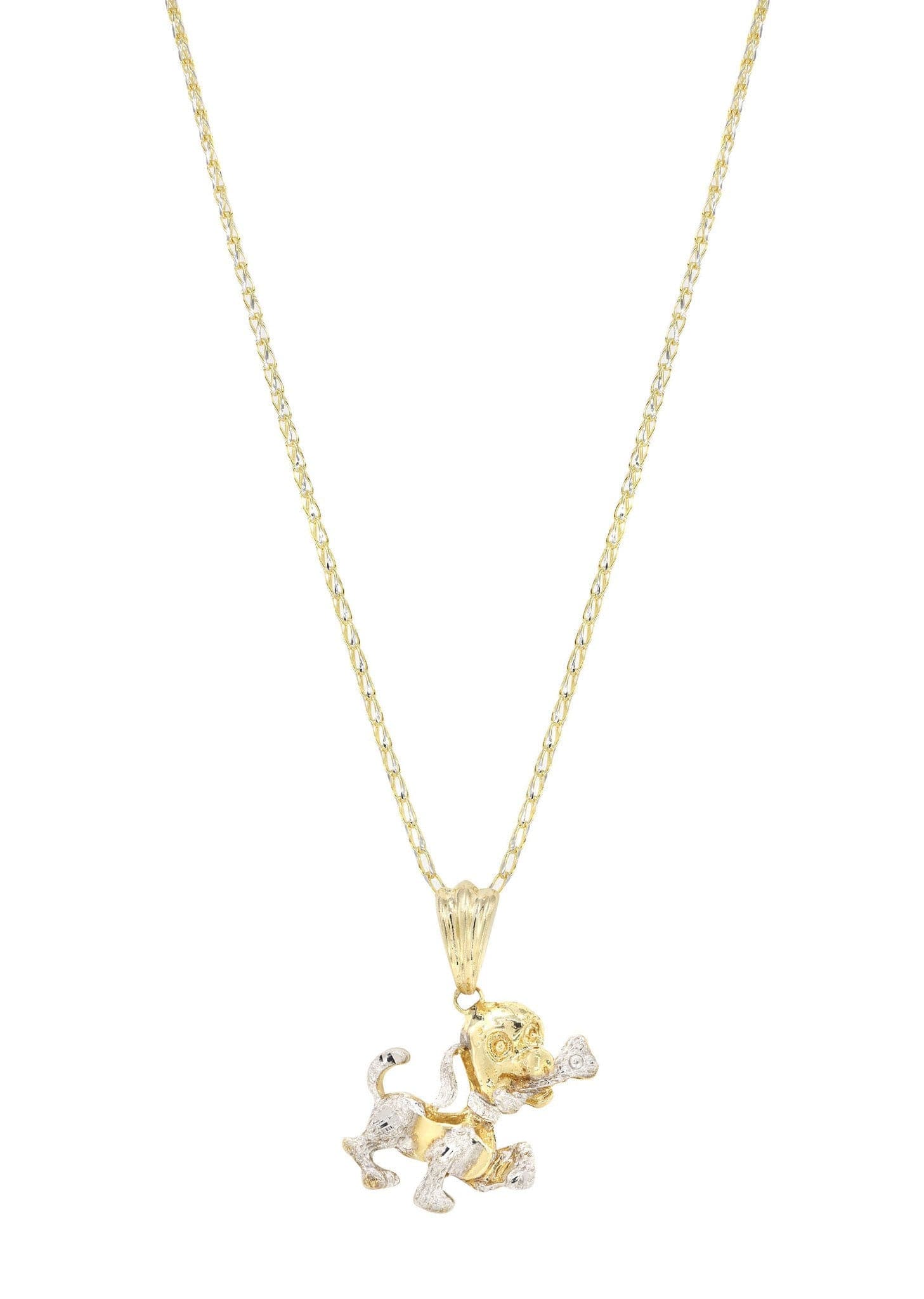 10K Yellow Gold Fancy Link  Dog Necklace | Appx. 18.5 Grams - Image 5