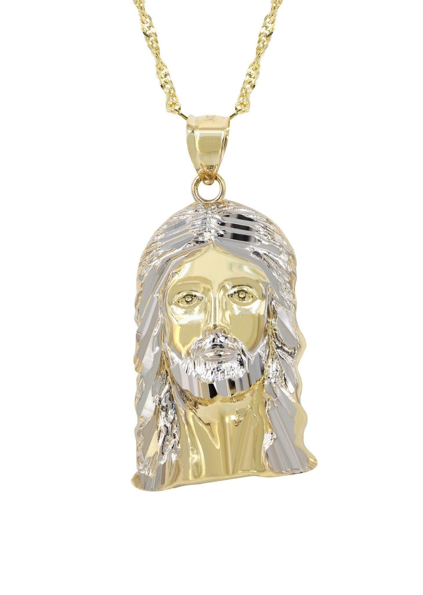 10K Yellow Gold Fancy Link  Jesus Piece Chain | Appx. 6.4 Grams - Image 2