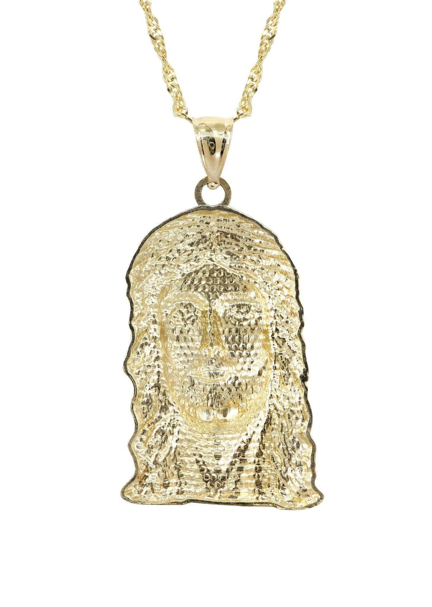 10K Yellow Gold Fancy Link  Jesus Piece Chain | Appx. 6.4 Grams - Image 3