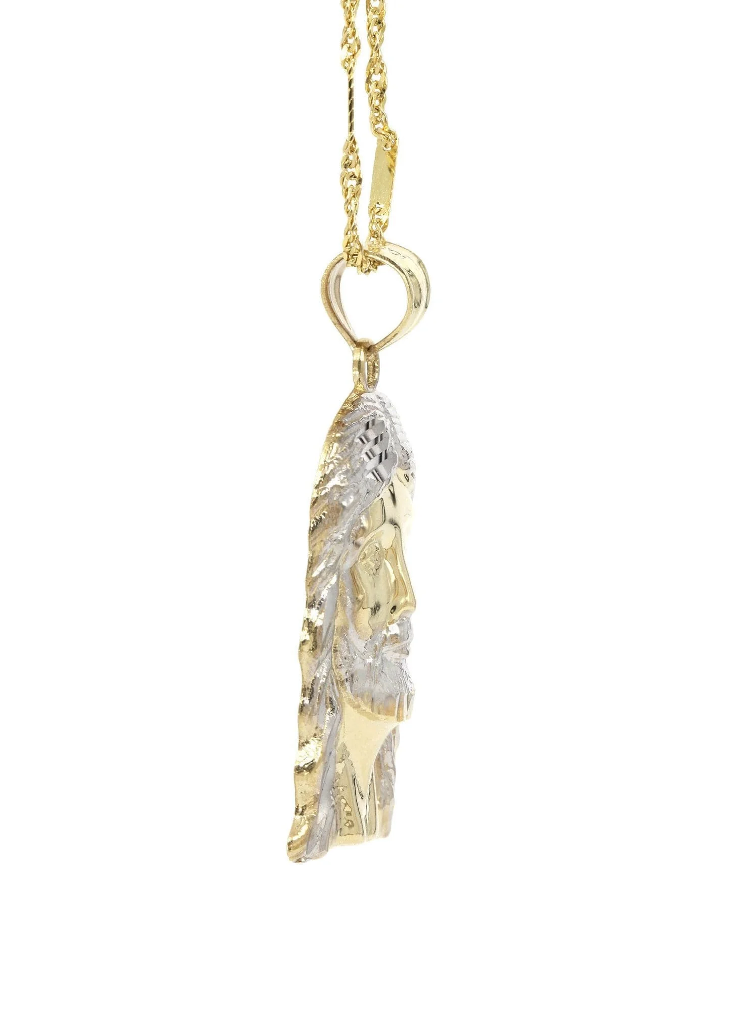 10K Yellow Gold Fancy Link  Jesus Piece Chain | Appx. 6.4 Grams - Image 4