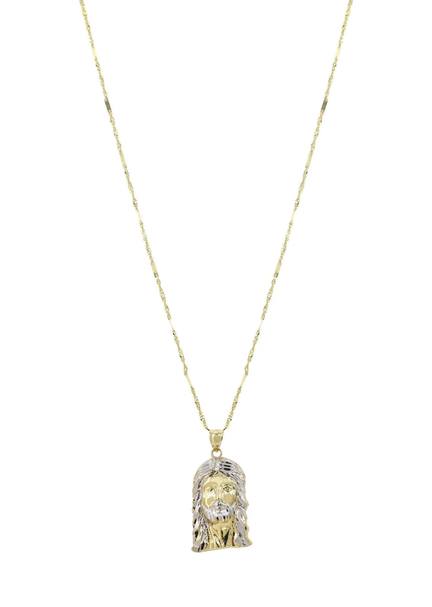 10K Yellow Gold Fancy Link  Jesus Piece Chain | Appx. 6.4 Grams - Image 5