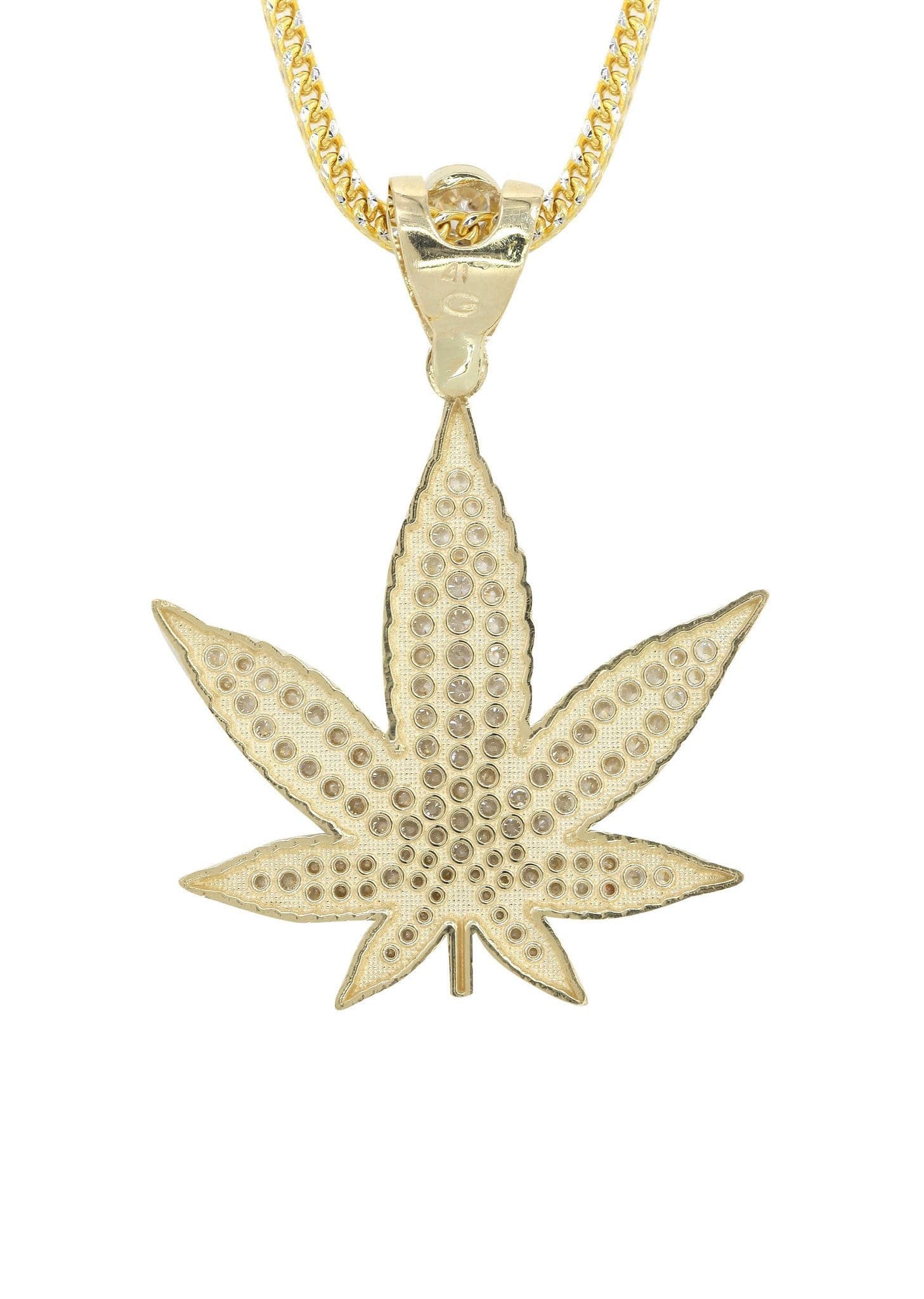 10K Yellow Gold Weed Necklace | Appx. 14.6 Grams - Image 3