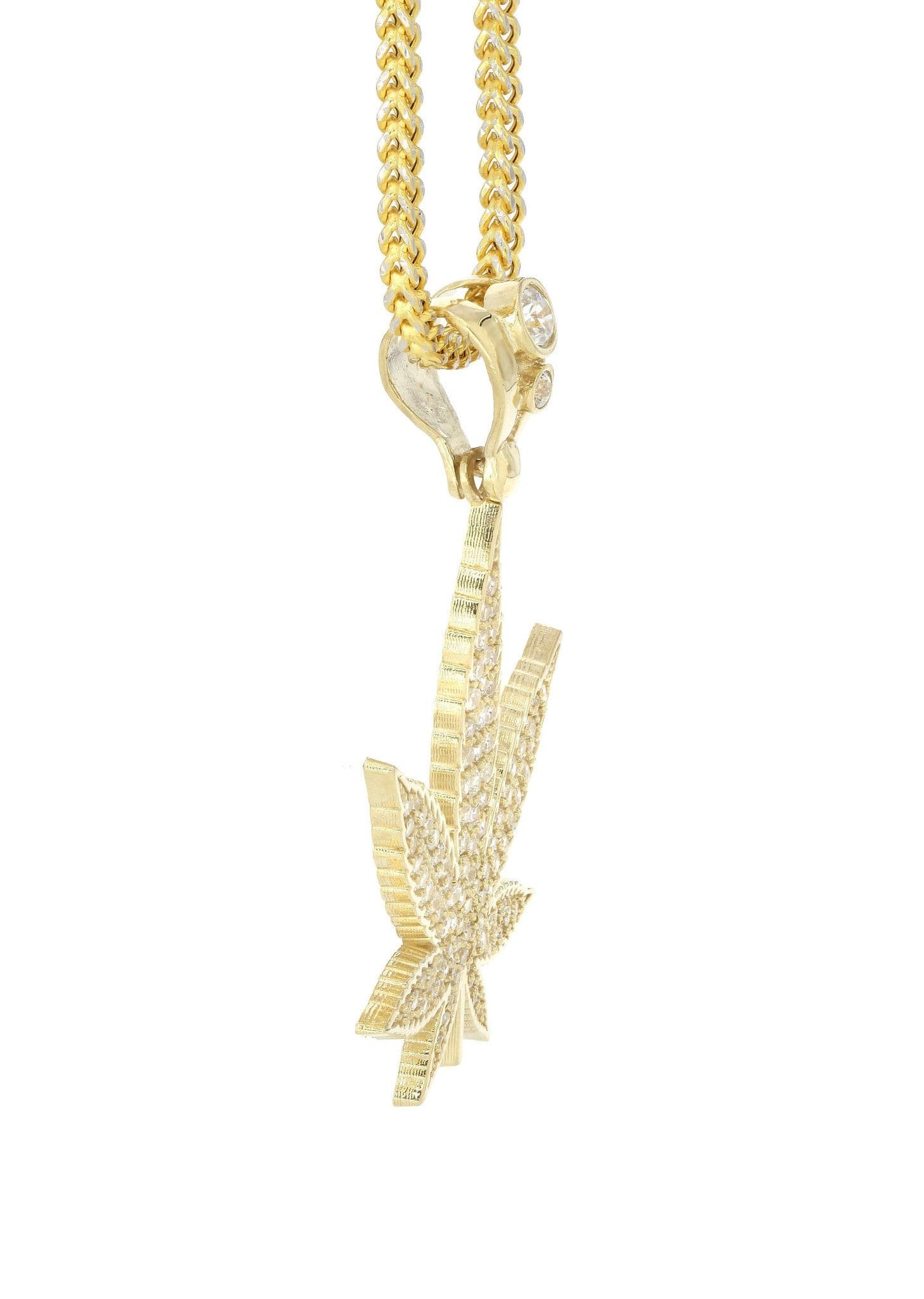 10K Yellow Gold Weed Necklace | Appx. 14.6 Grams - Image 4